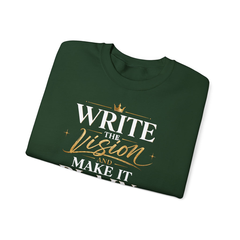 Write the Vision Crewneck Sweatshirt — Inspirational Christian Quote Pullover