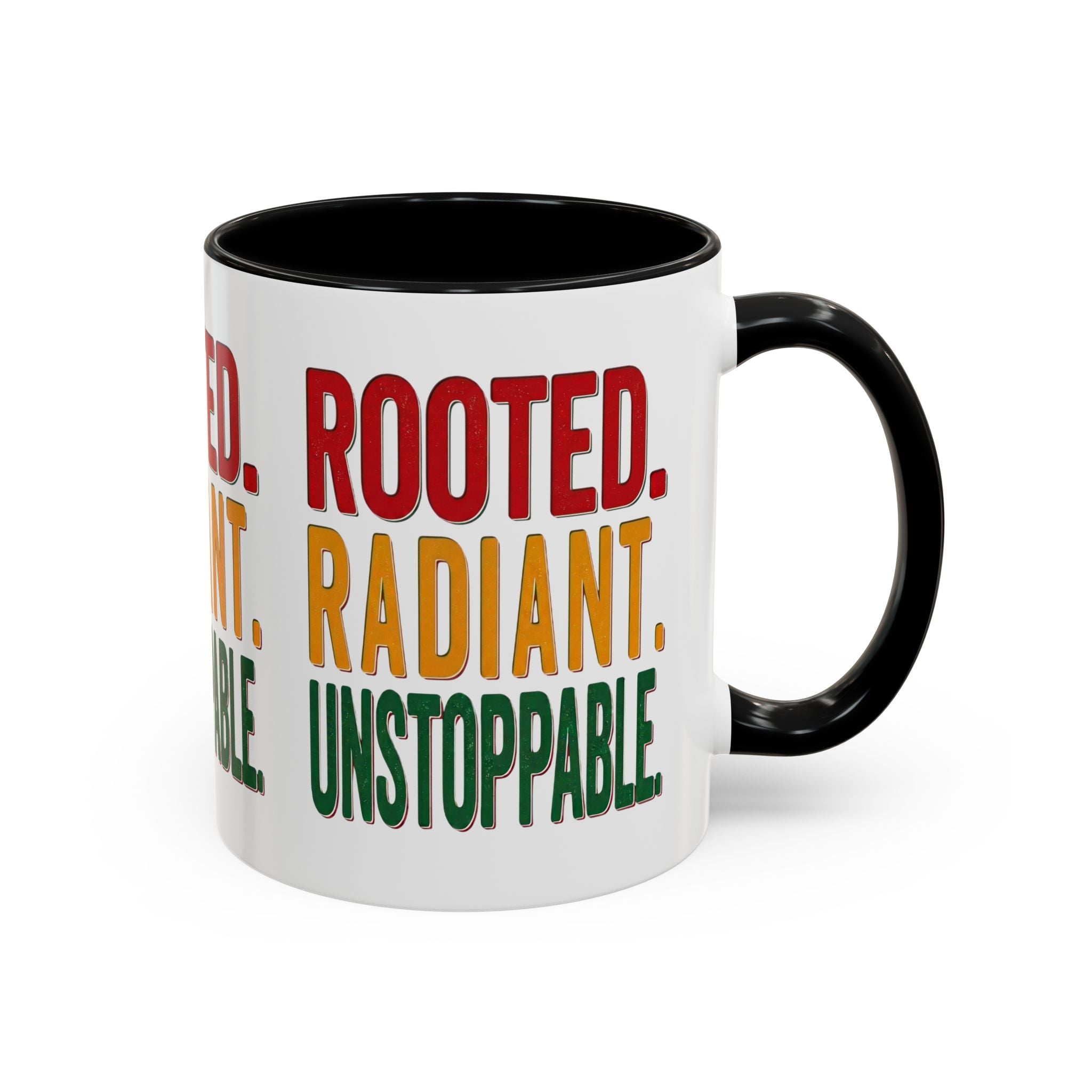 Rooted Radiant Unstoppable Accent Coffee Mug — Empowerment Message 11/15oz