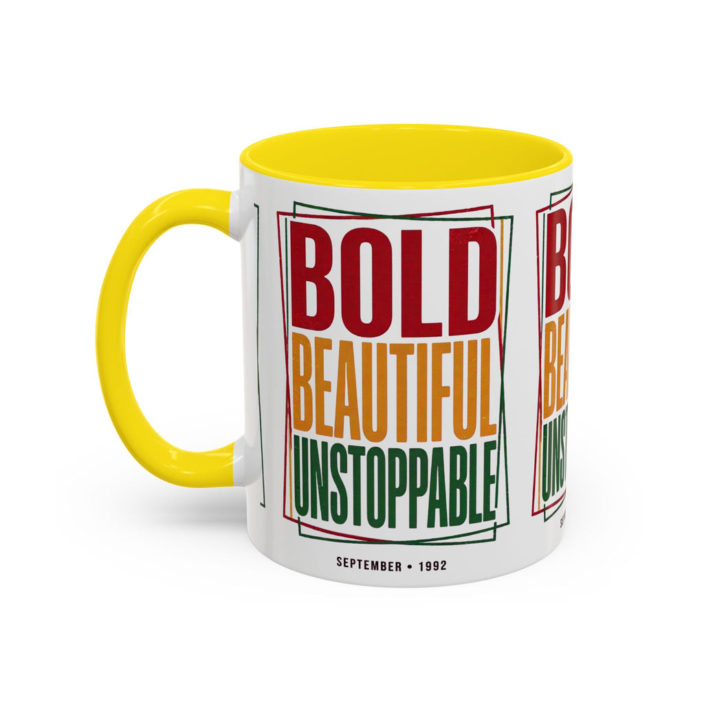 Bold Beautiful Unstoppable Accent Coffee Mug — Motivational Inspirational Gift (11/15oz)