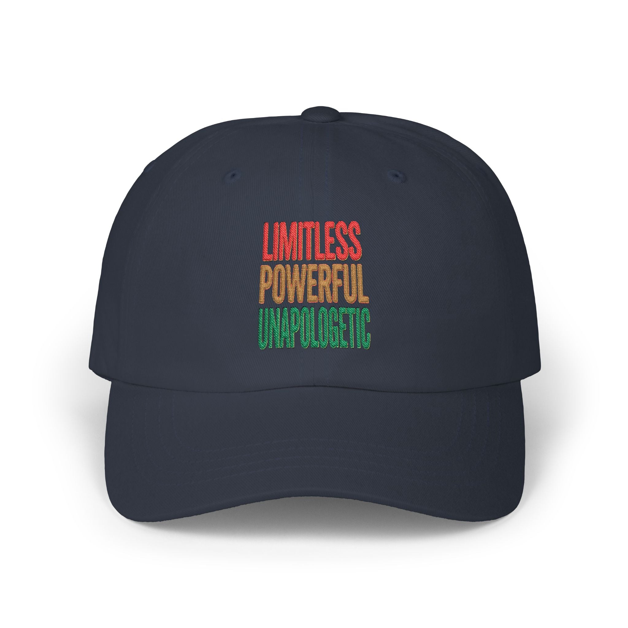 Dad Cap — "Limitless Powerful Unapologetic" Embroidered Inspirational Hat