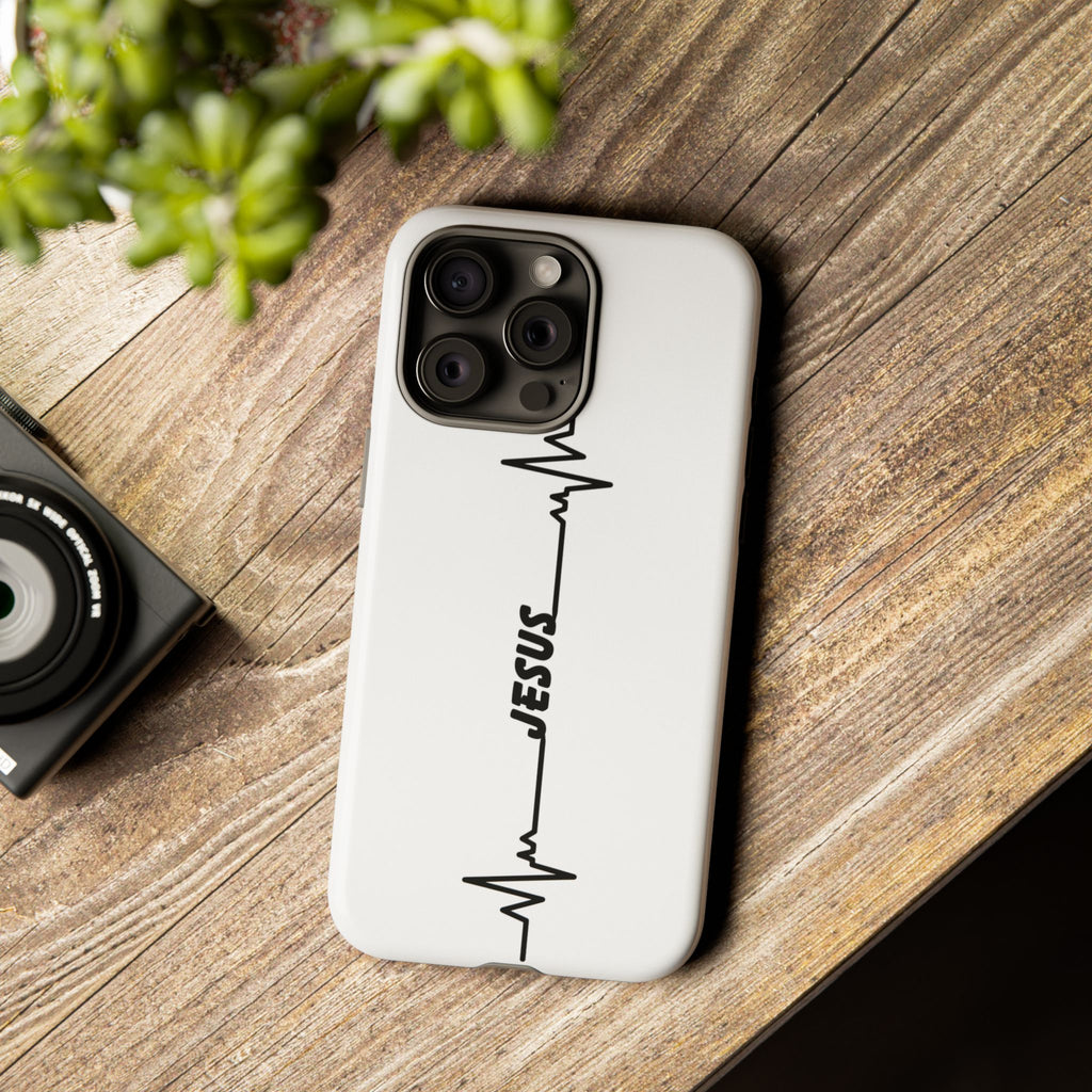 Jesus Heartbeat Phone Case — Christian Faith Protective Phone Cover