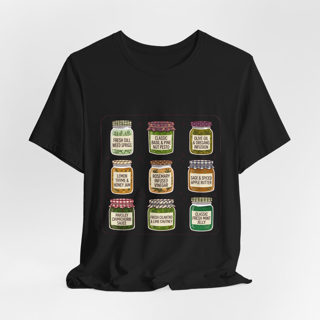 Retro Jam Jars T-Shirt | Vintage Food Graphics, Hand-Drawn Pantry Art