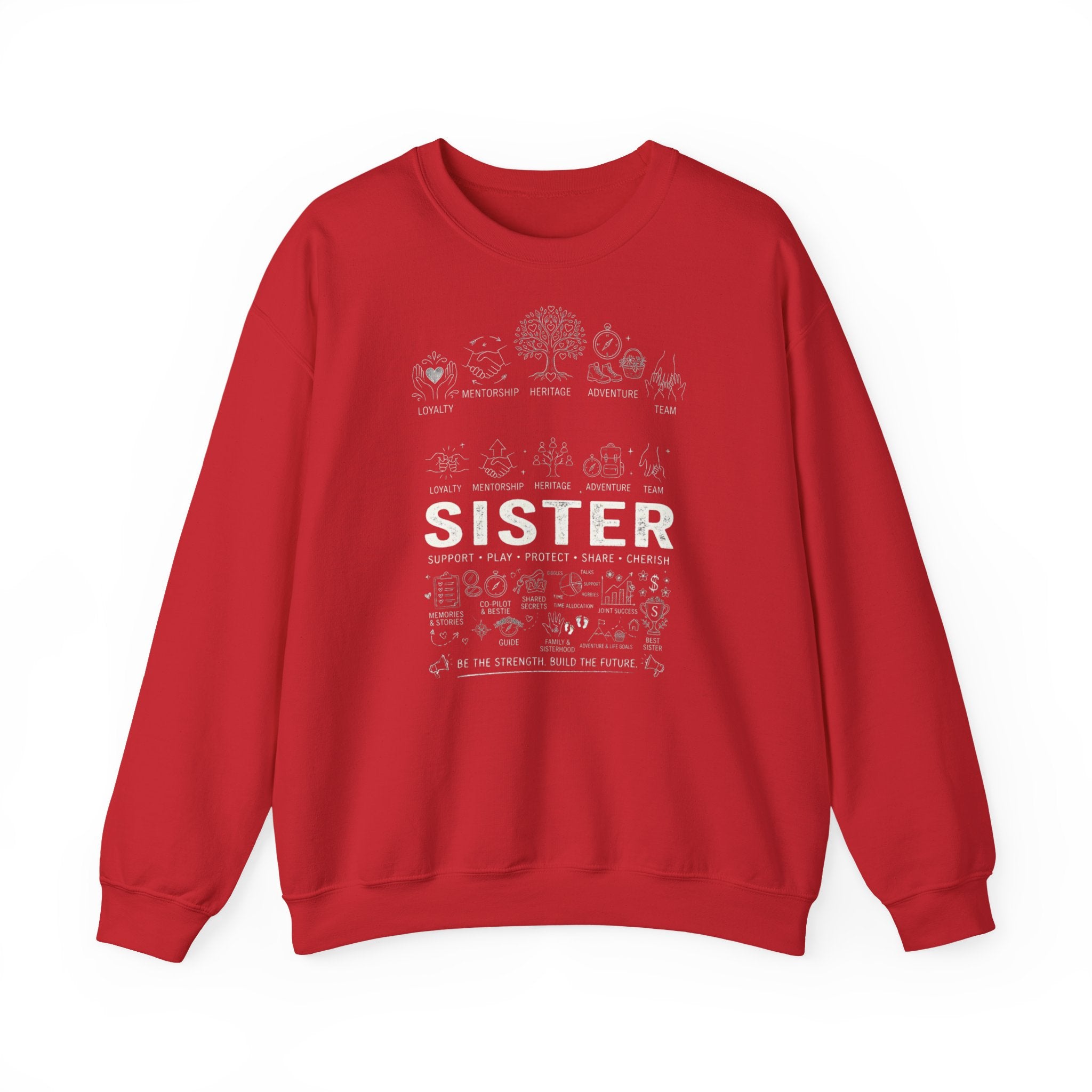 Crewneck Sweatshirt — "Sister" Illustrated Family Tree Design
