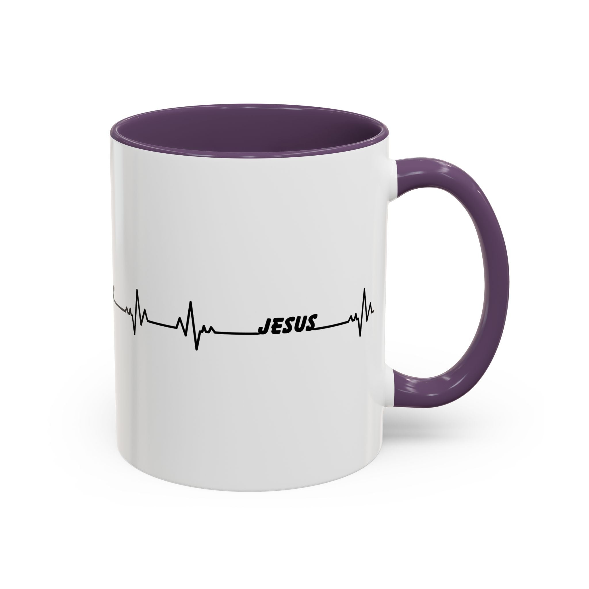 Jesus Heartbeat Accent Coffee Mug — Christian Faith Gift