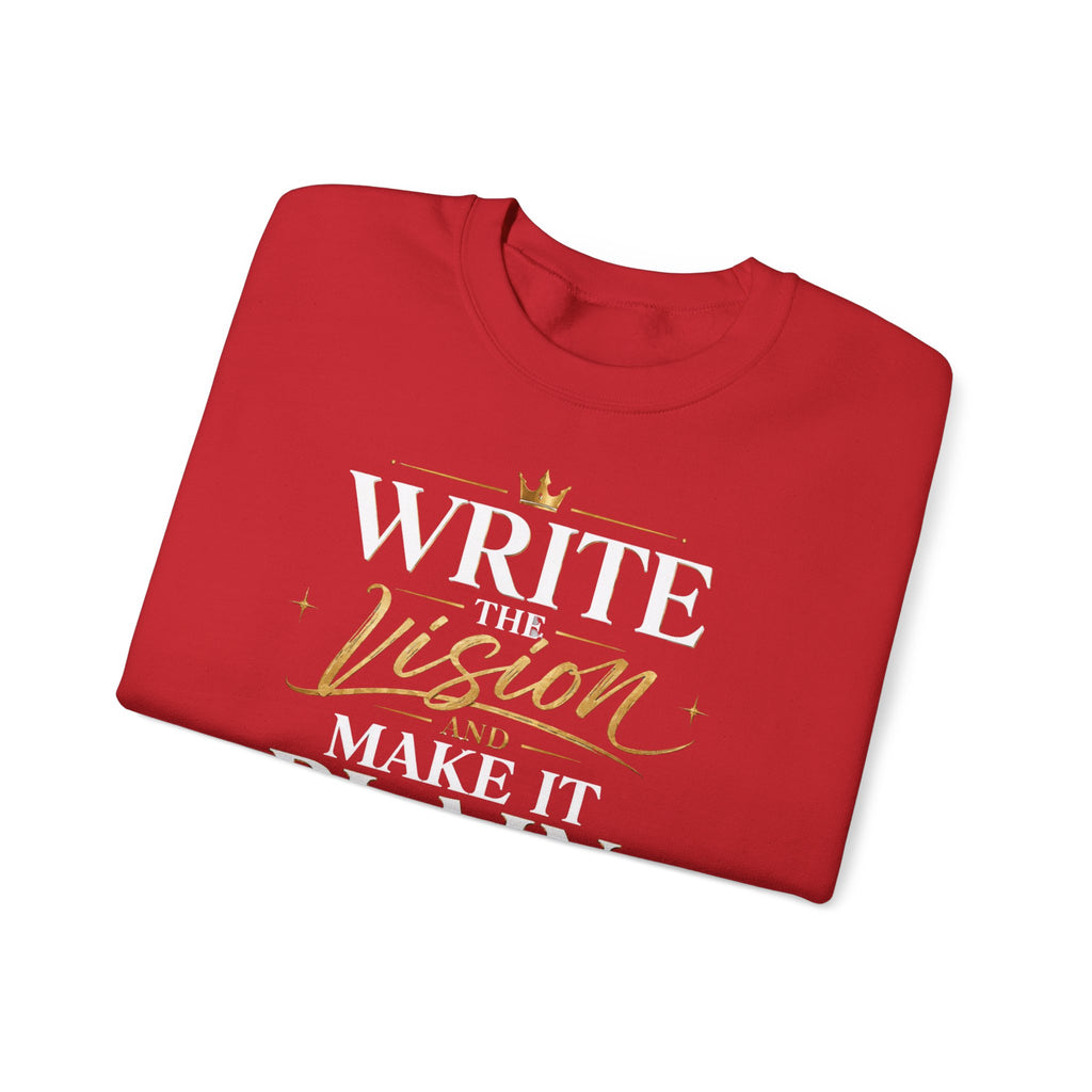 Write the Vision Crewneck Sweatshirt — Inspirational Christian Quote Pullover