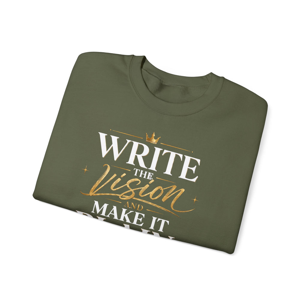 Write the Vision Crewneck Sweatshirt — Inspirational Christian Quote Pullover