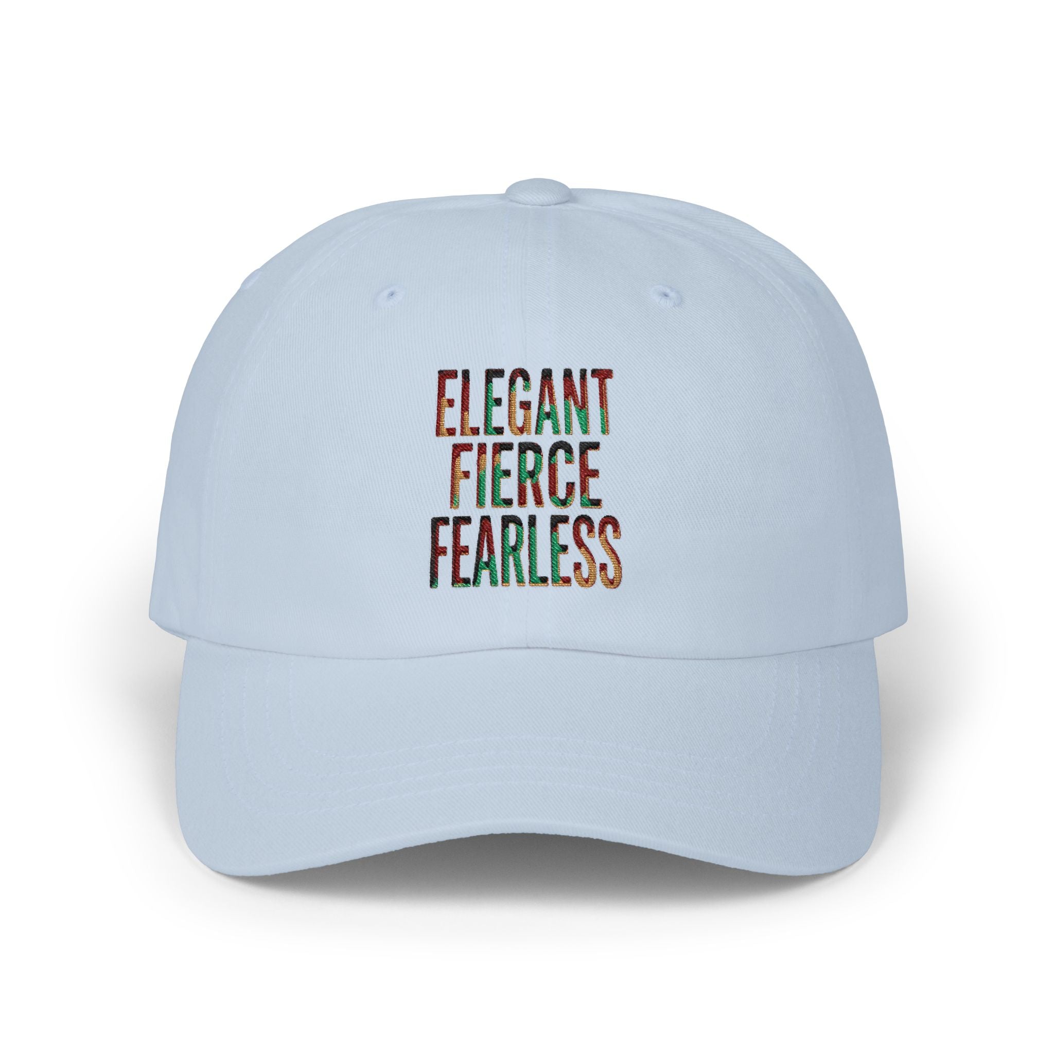 Dad Cap — Elegant Fierce Fearless Floral Embroidered Hat