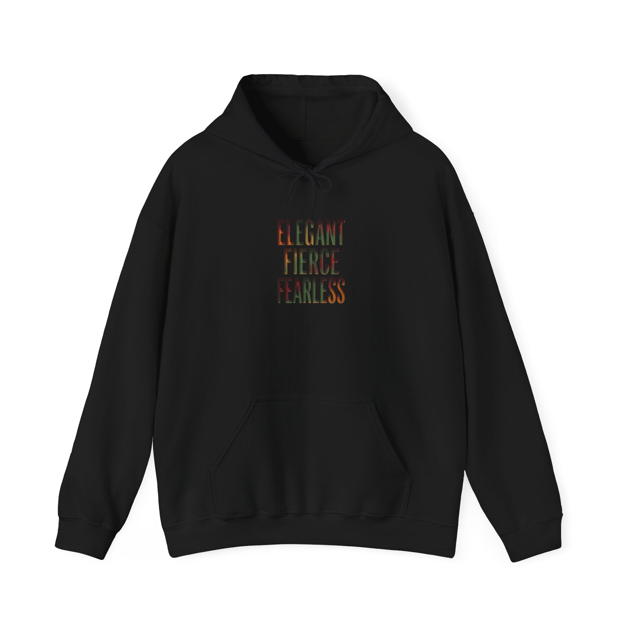 Elegant Fierce Fearless Hoodie | Juneteenth Black Pride, Pan-African Colors