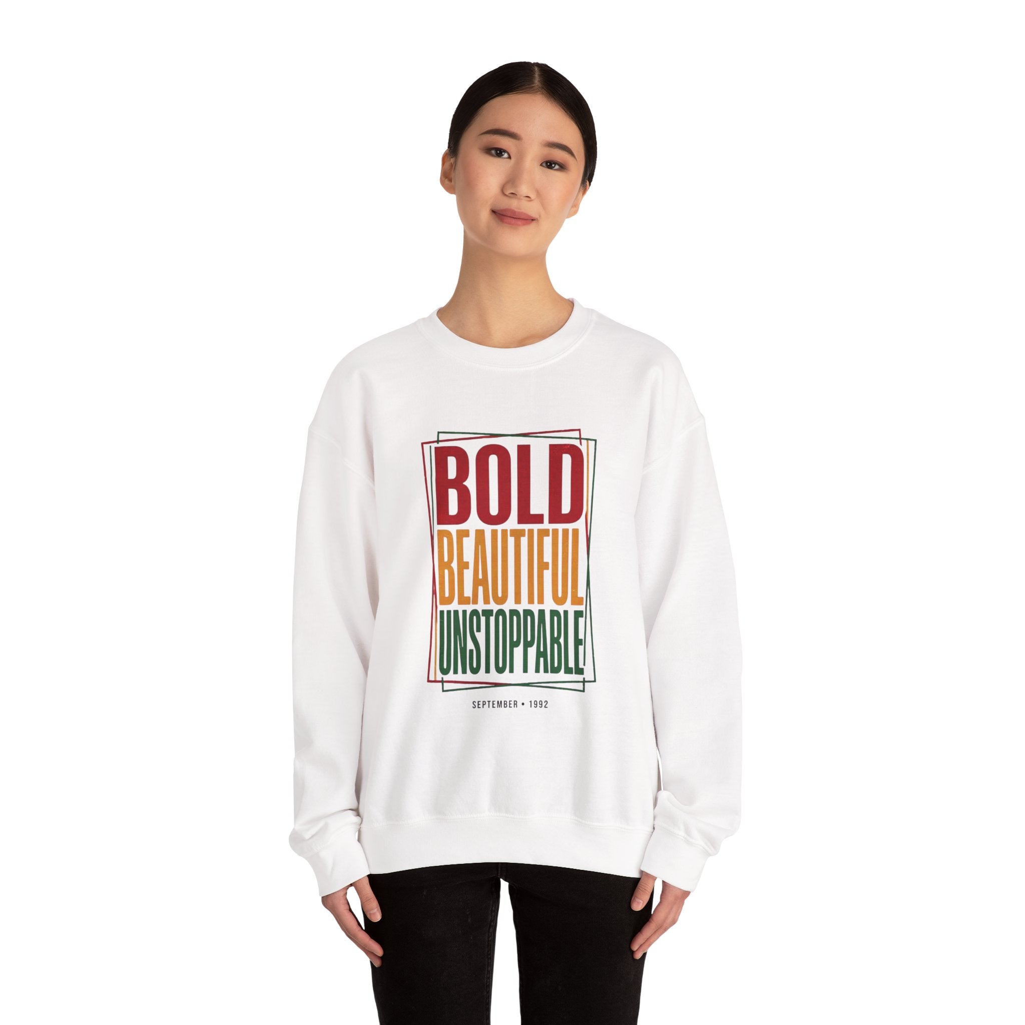 Bold Beautiful Unstoppable Crewneck Sweatshirt | Juneteenth Pan-African 1865 Freedom