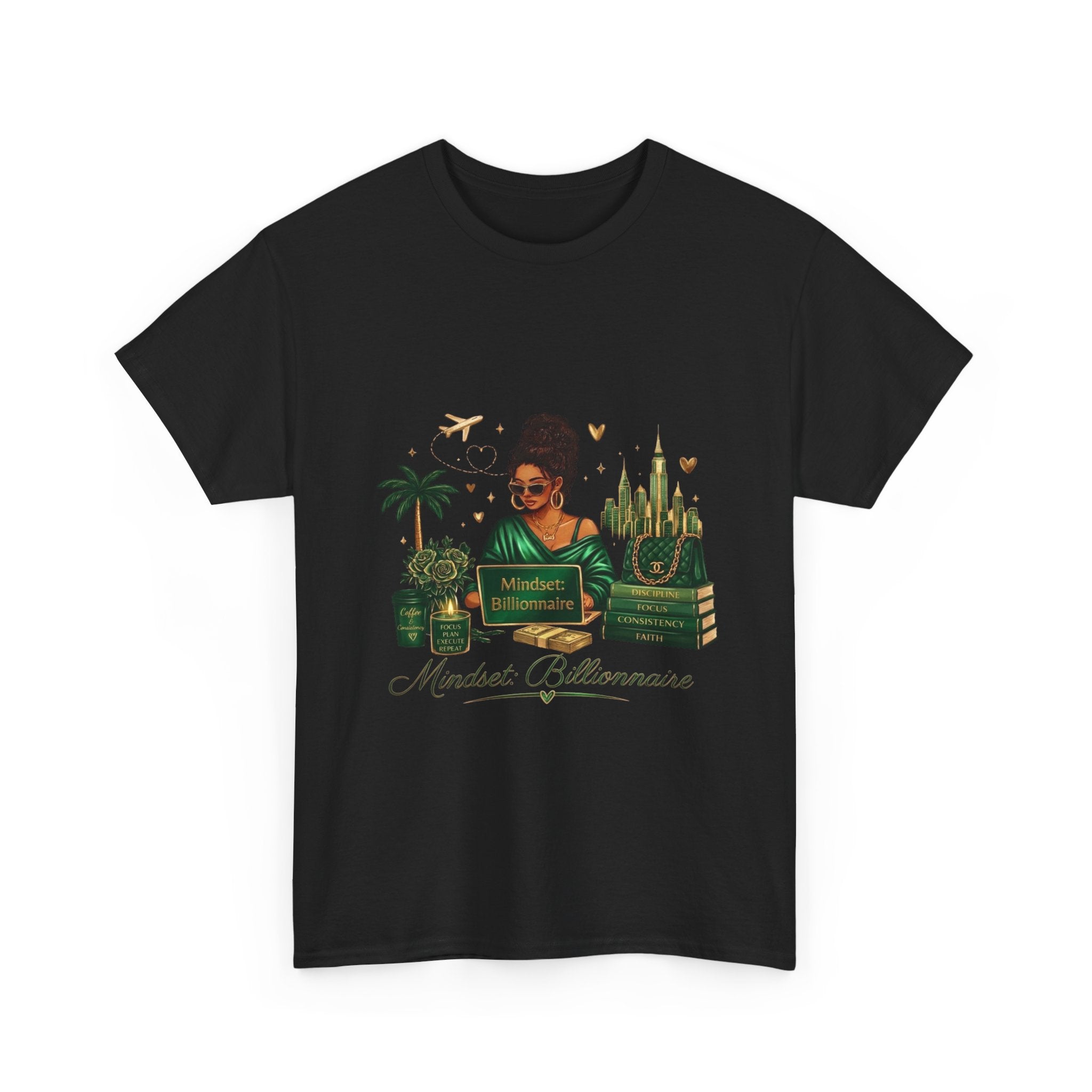 T-Shirt — Mindset Billionaire Graphic Tee (Empowerment, Travel & Success Design)