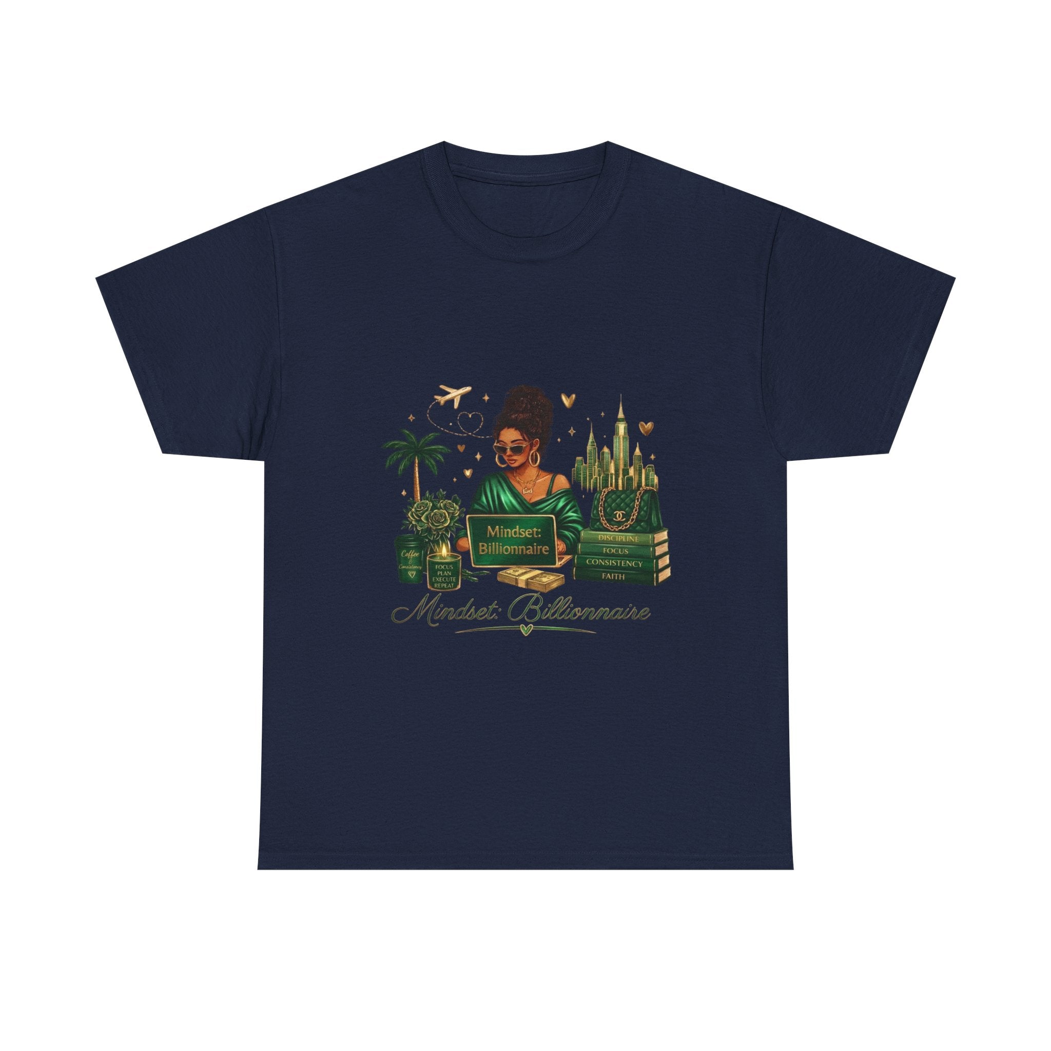 T-Shirt — Mindset Billionaire Graphic Tee (Empowerment, Travel & Success Design)