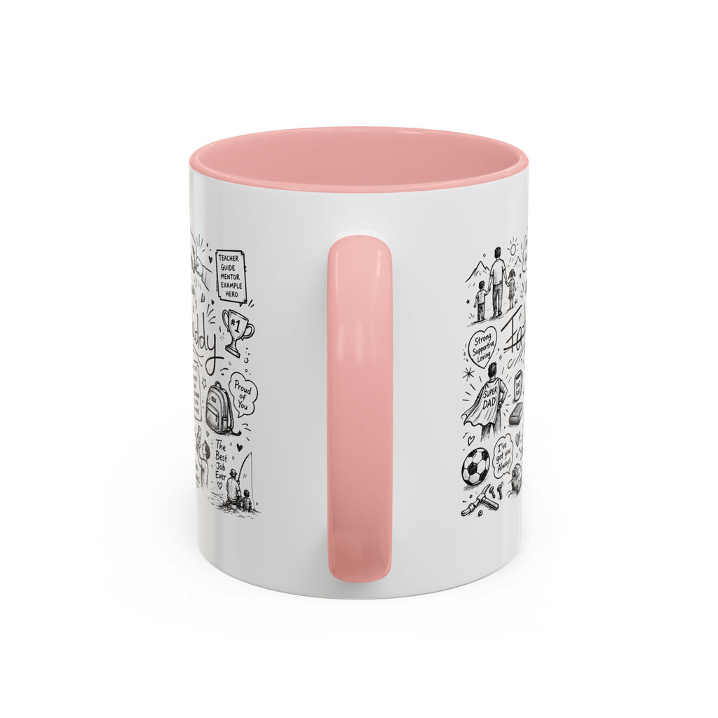 Father/Daddy Illustrated Memory Coffee Mug — Black Accent 11/15oz