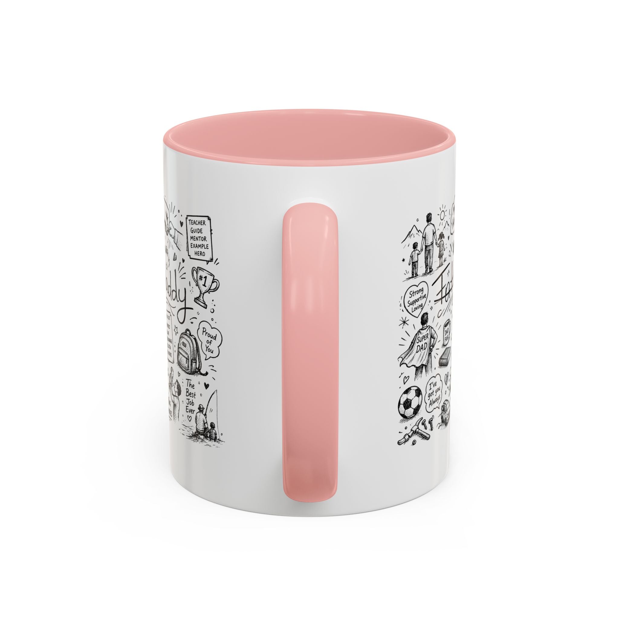 Father/Daddy Illustrated Memory Coffee Mug — Black Accent 11/15oz