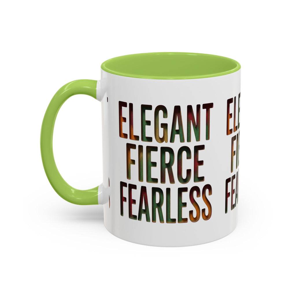 Elegant Fierce Fearless Coffee Mug — Inspirational Accent Mug (11/15oz)