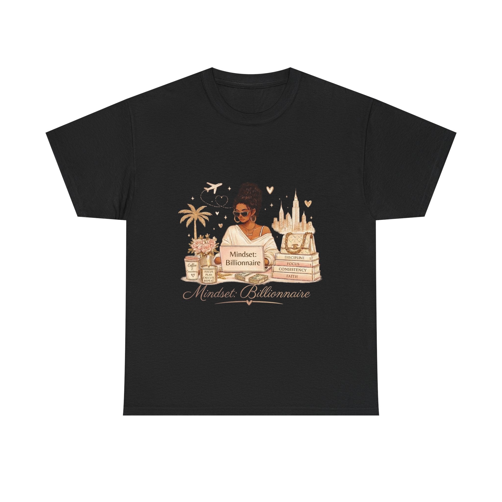 Mindset Millionaire Graphic Tee — Luxe Travel & Fashion Illustration Shirt