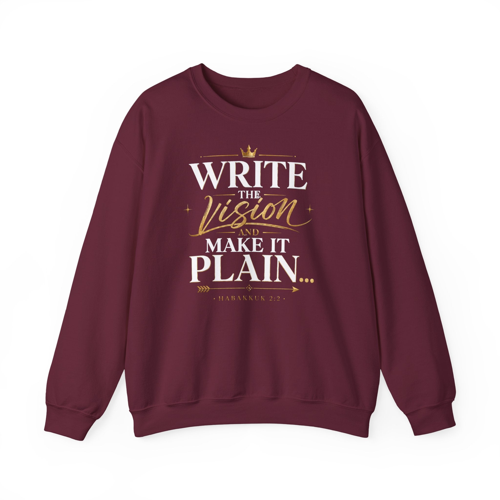 Write the Vision Crewneck Sweatshirt — Inspirational Christian Quote Pullover