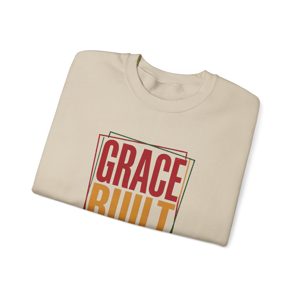 Grace Built Strong Crewneck Sweatshirt | Juneteenth Pan-African Typography