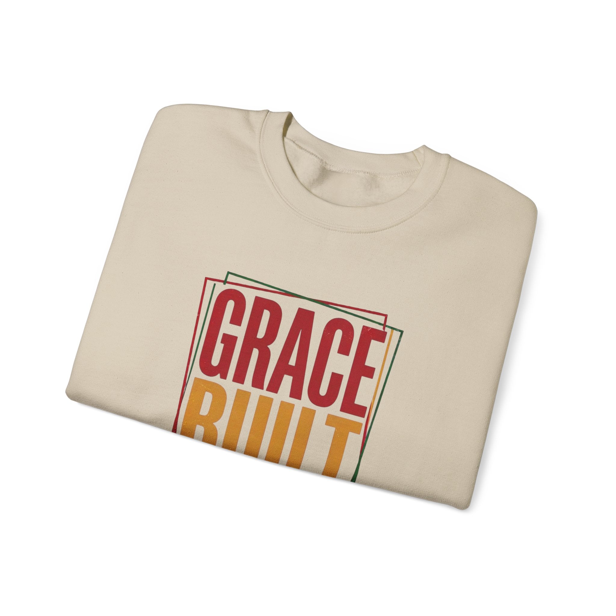 Grace Built Strong Crewneck Sweatshirt | Juneteenth Pan-African Typography