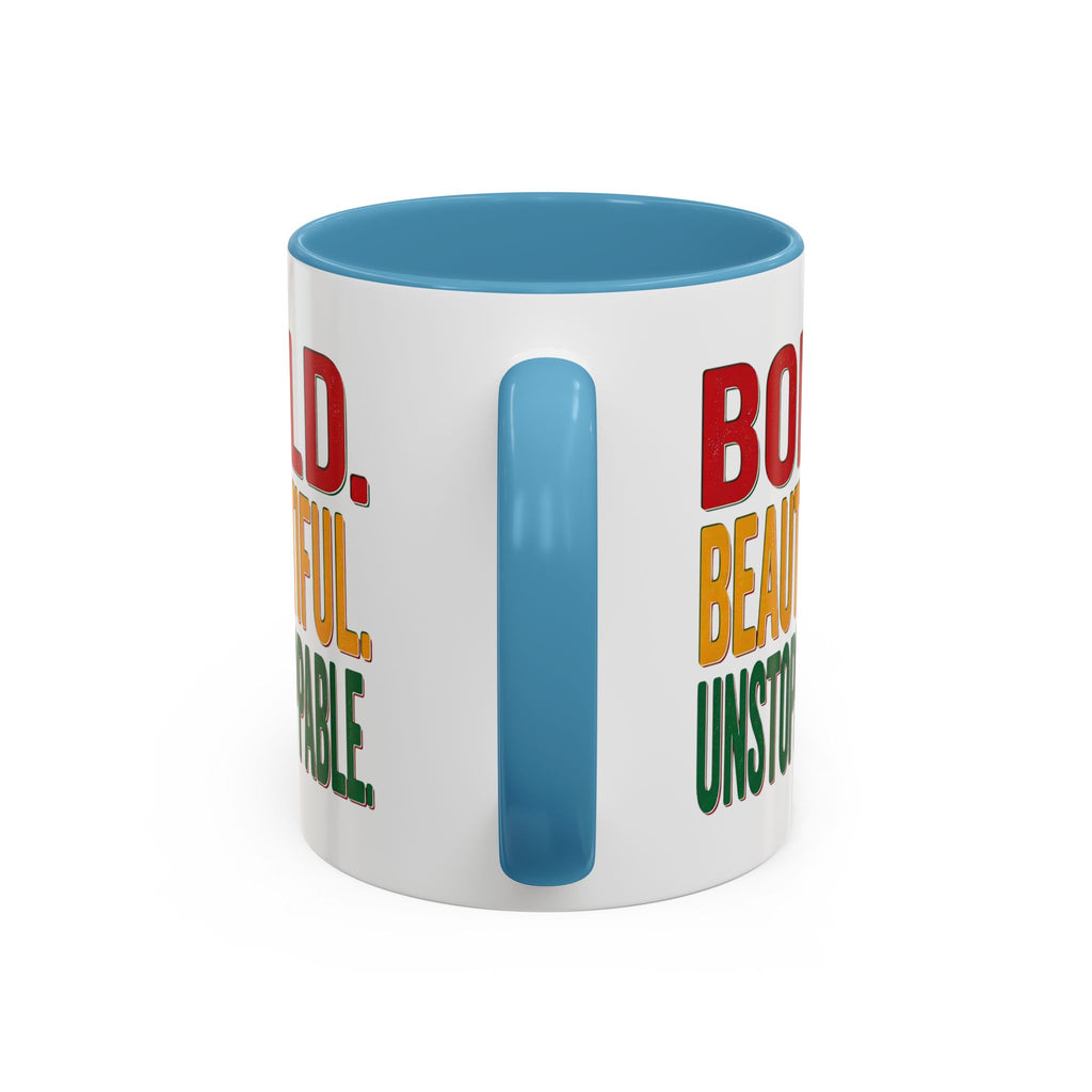 Bold Beautiful Unstoppable Accent Coffee Mug — Inspirational 11/15oz Gift