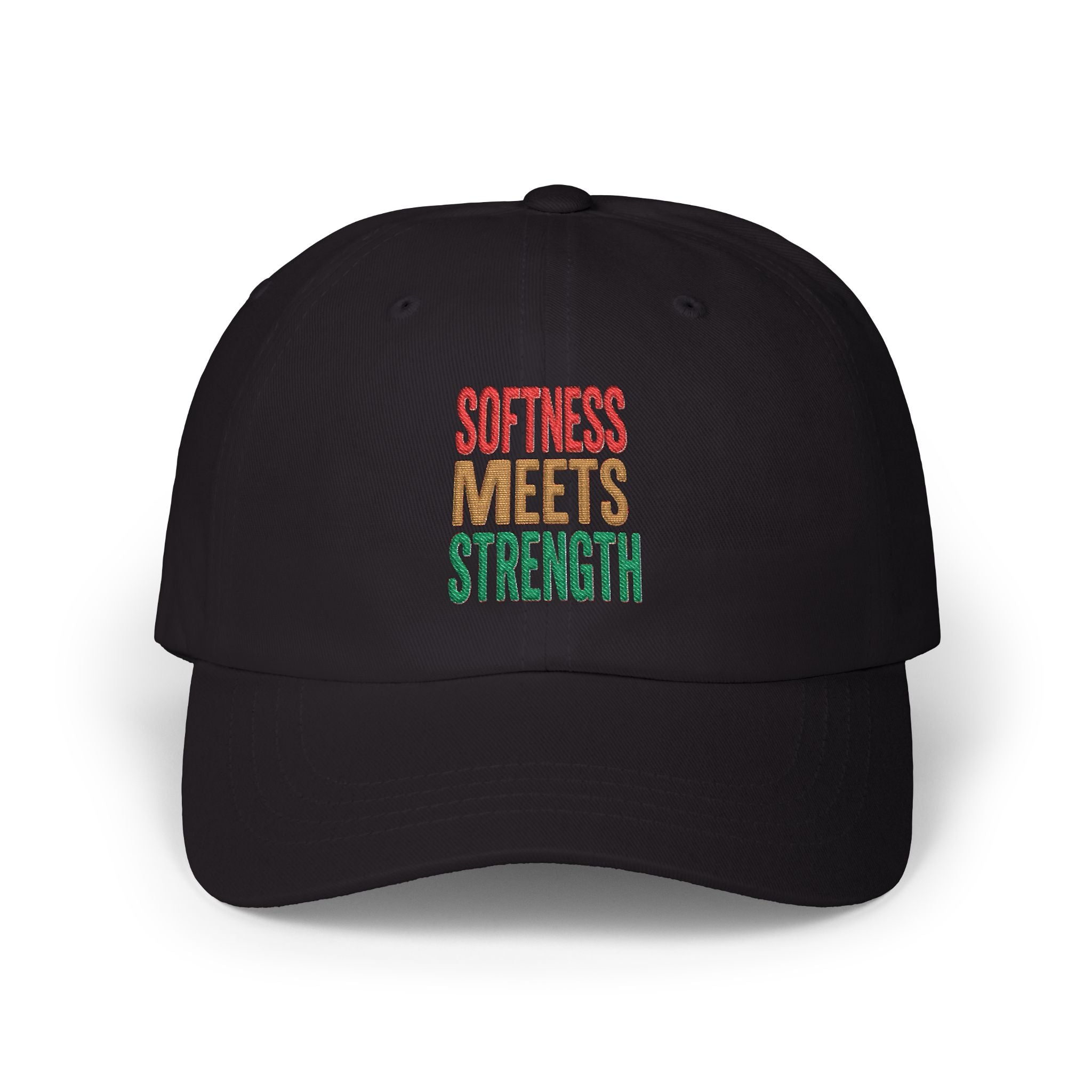 Dad Cap — "Softness Meets Strength" Embroidered Adjustable Baseball Hat
