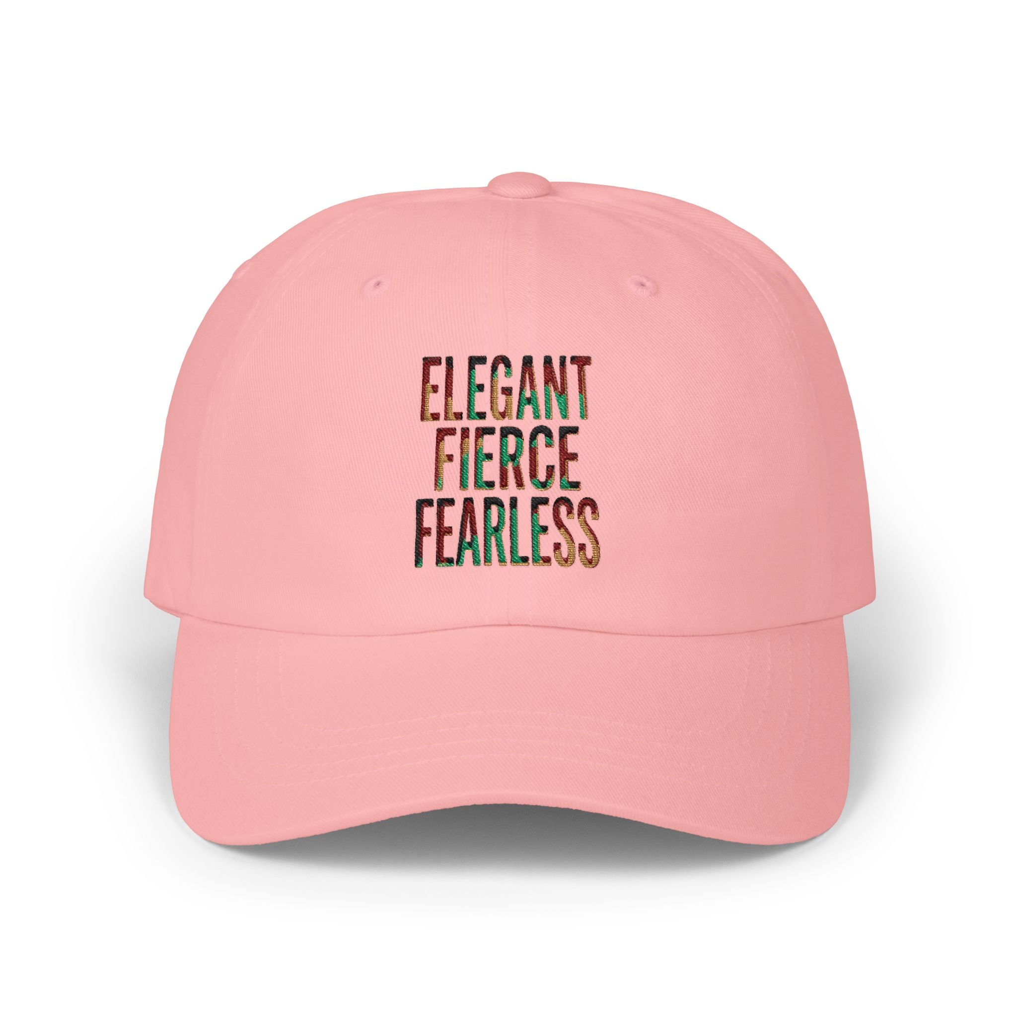 Dad Cap — Elegant Fierce Fearless Floral Embroidered Hat