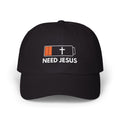 Dad Cap — Low Battery Cross 'Need Jesus' Embroidered Christian Hat