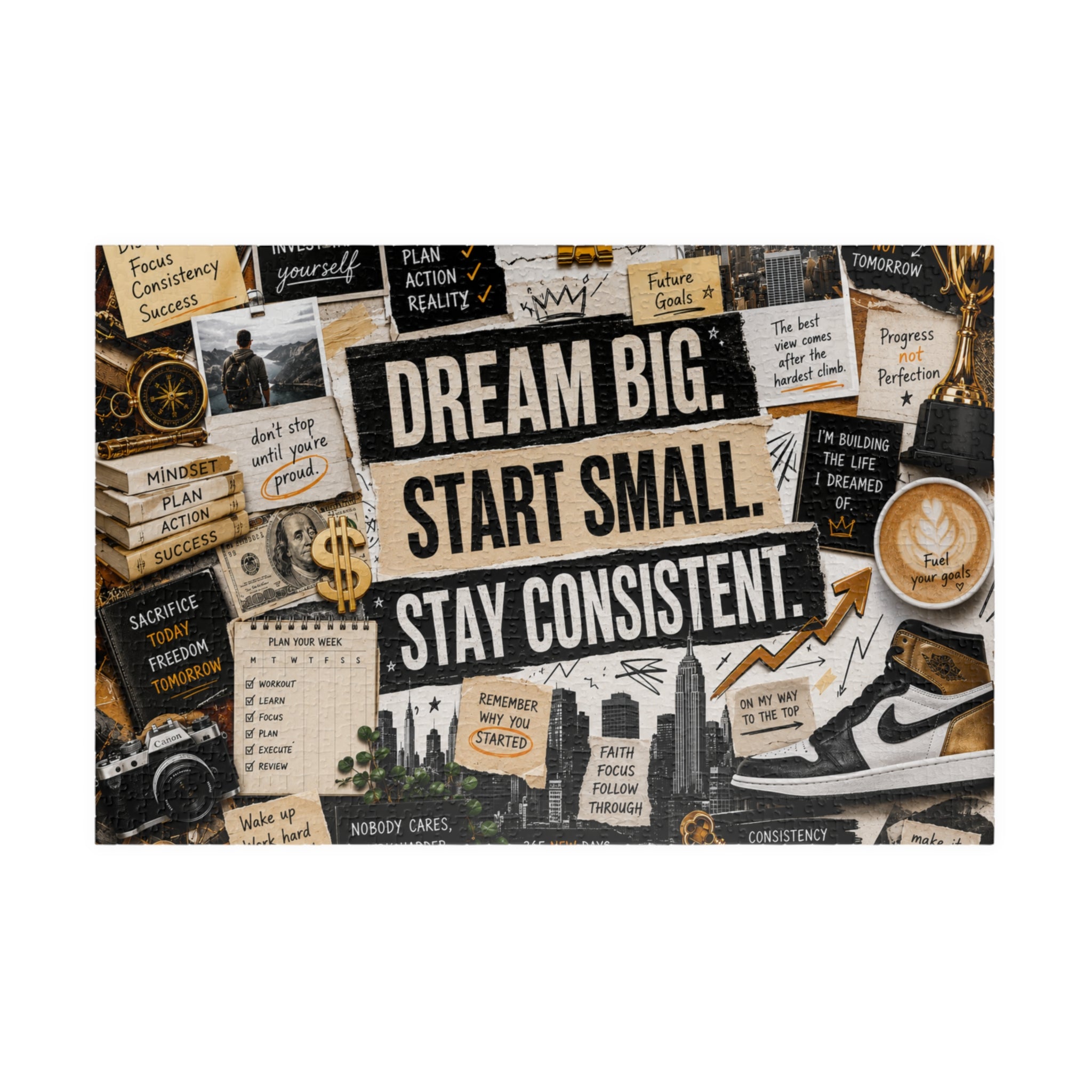Inspirational 'Dream Big. Start Small. Stay Consistent.' Puzzle — Motivational 520/1014-Piece Jigsaw