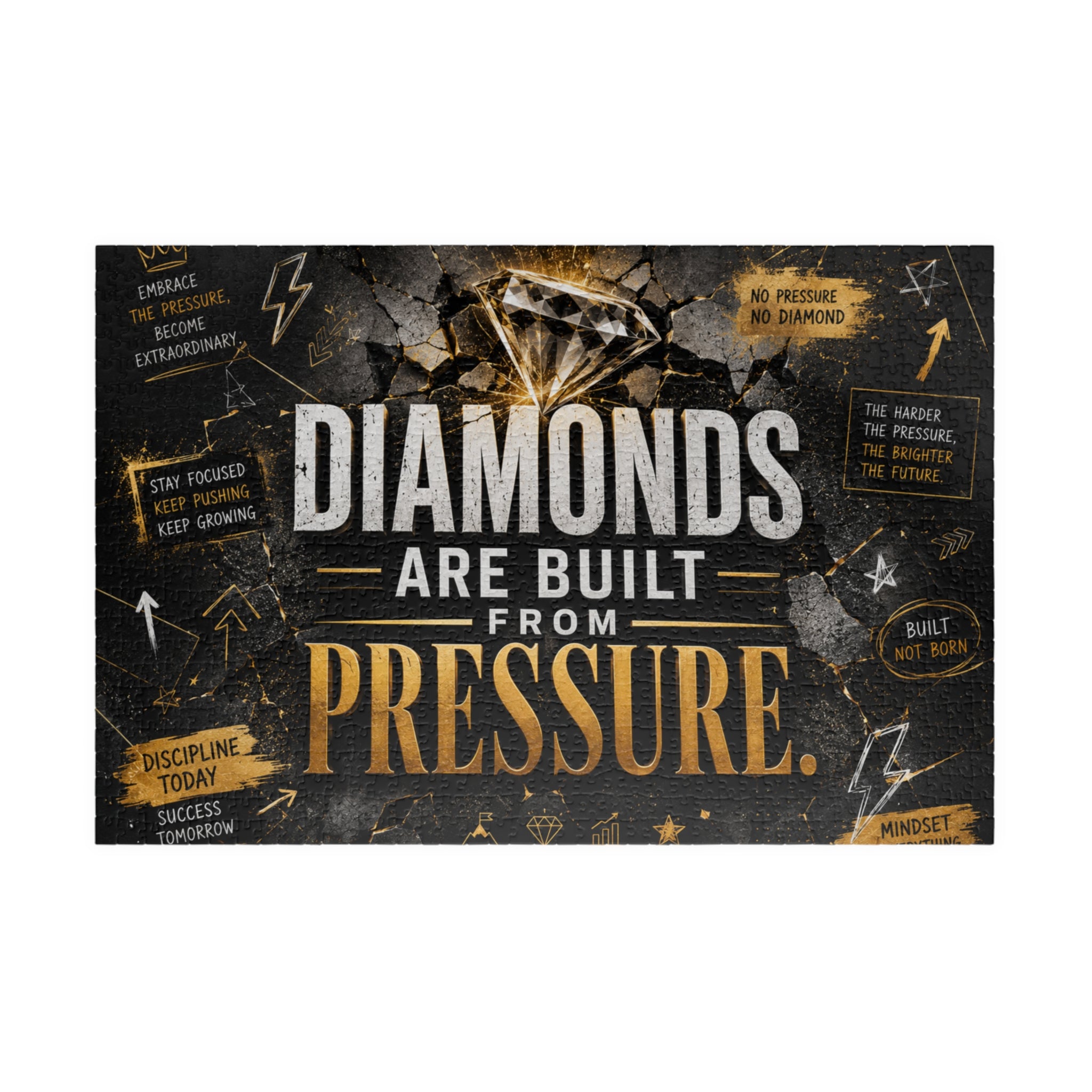 Diamonds Are Built From Pressure — Motivational Puzzle (520–1014 pcs)