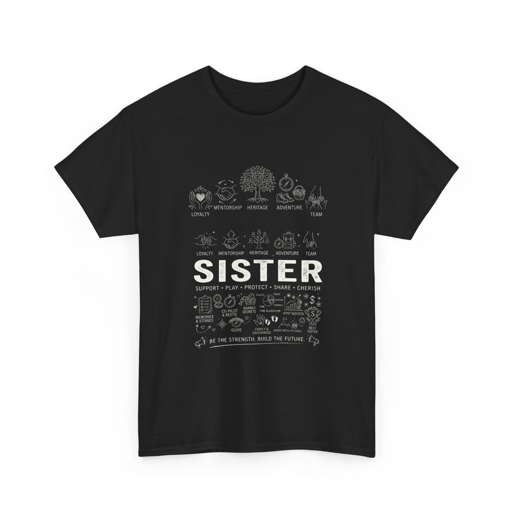 Sister Doodle T-Shirt — Cute Hand-Drawn Sister Gift Tee for Weddings & Birthdays