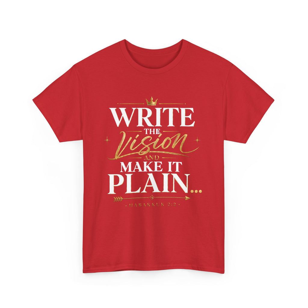 Write The Vision Plain T-Shirt — Hustle, Hardwork & Entrepreneur Gift