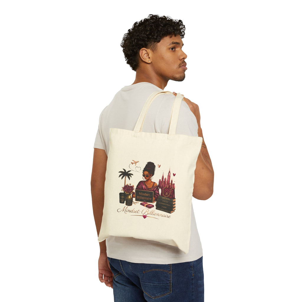 Canvas Tote Bag - "Moments of Empowerment" African American Woman Travel Market Tote