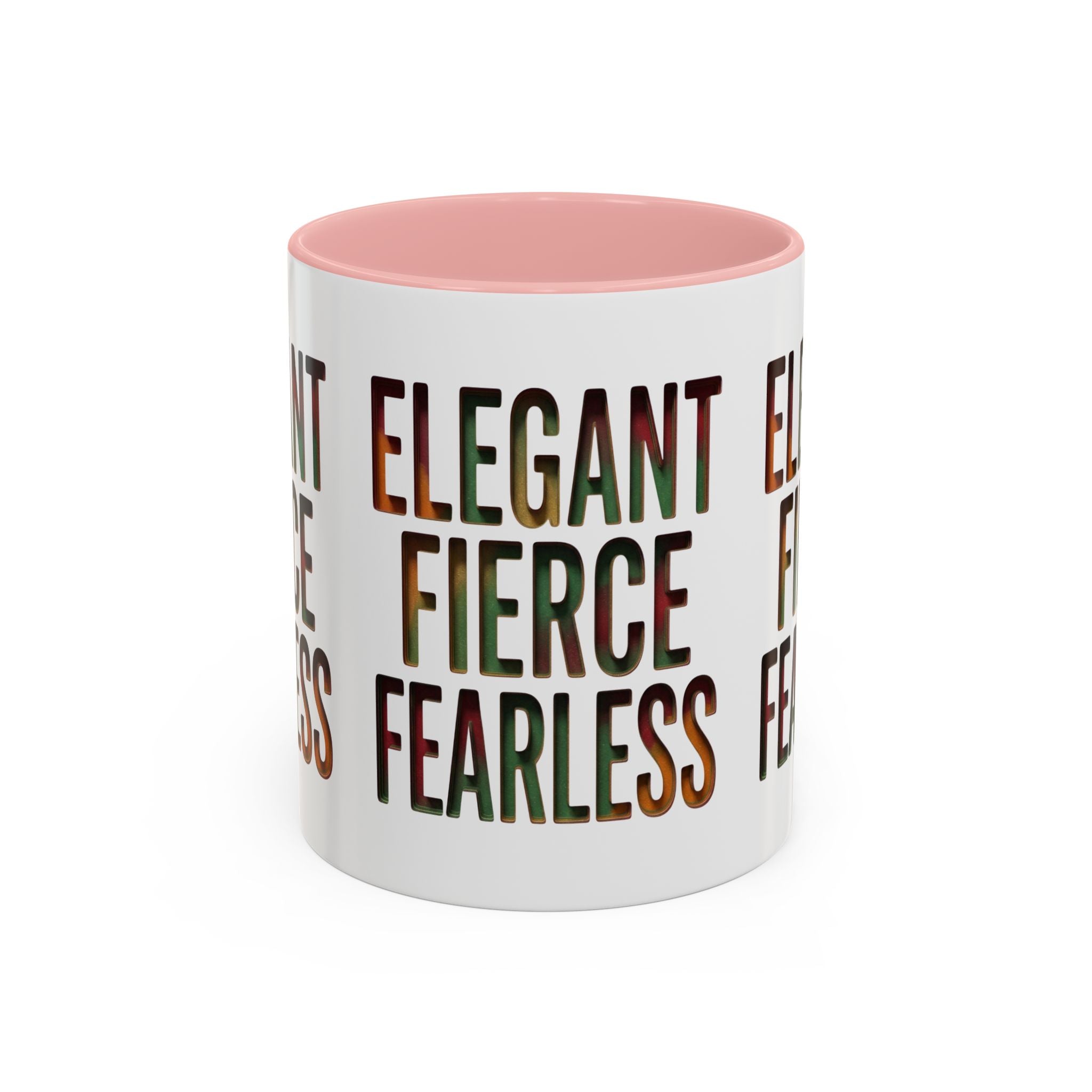 Elegant Fierce Fearless Coffee Mug — Inspirational Accent Mug (11/15oz)