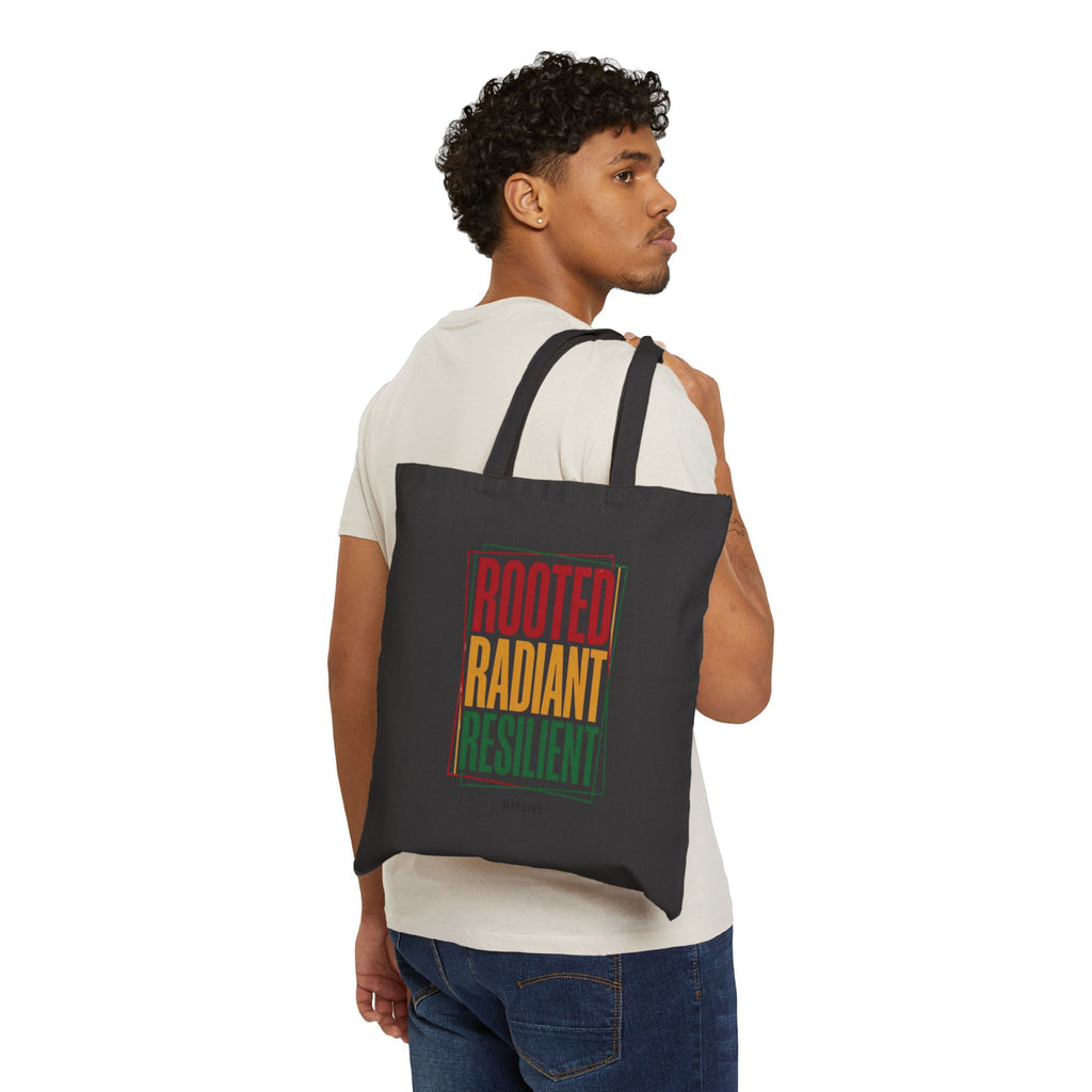 Rooted Radiant Resilient Tote | Juneteenth Pan-African 1865 Freedom Canvas