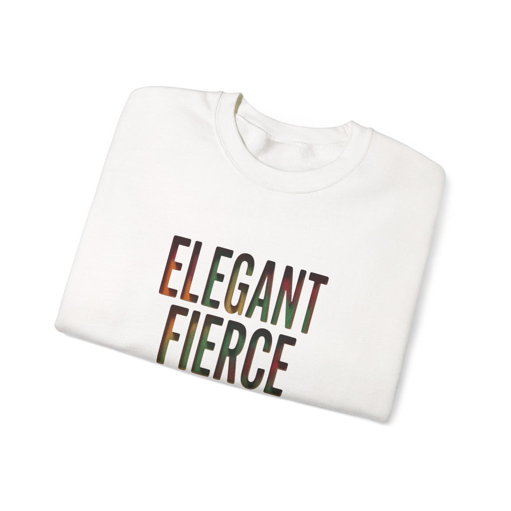 Elegant Fierce Fearless Crewneck Sweatshirt | Juneteenth Pan-African Typography 1865