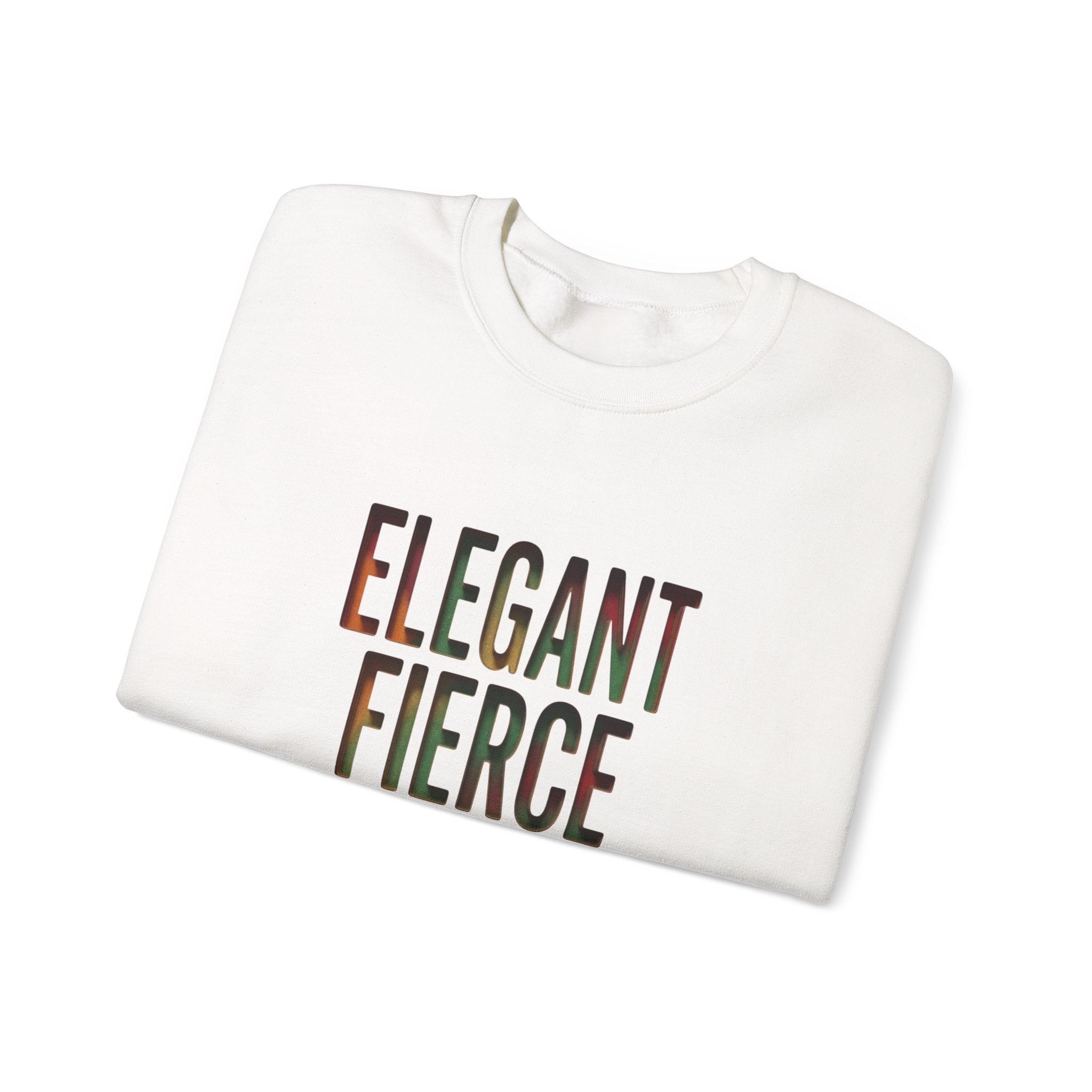 Elegant Fierce Fearless Crewneck Sweatshirt | Juneteenth Pan-African Typography 1865