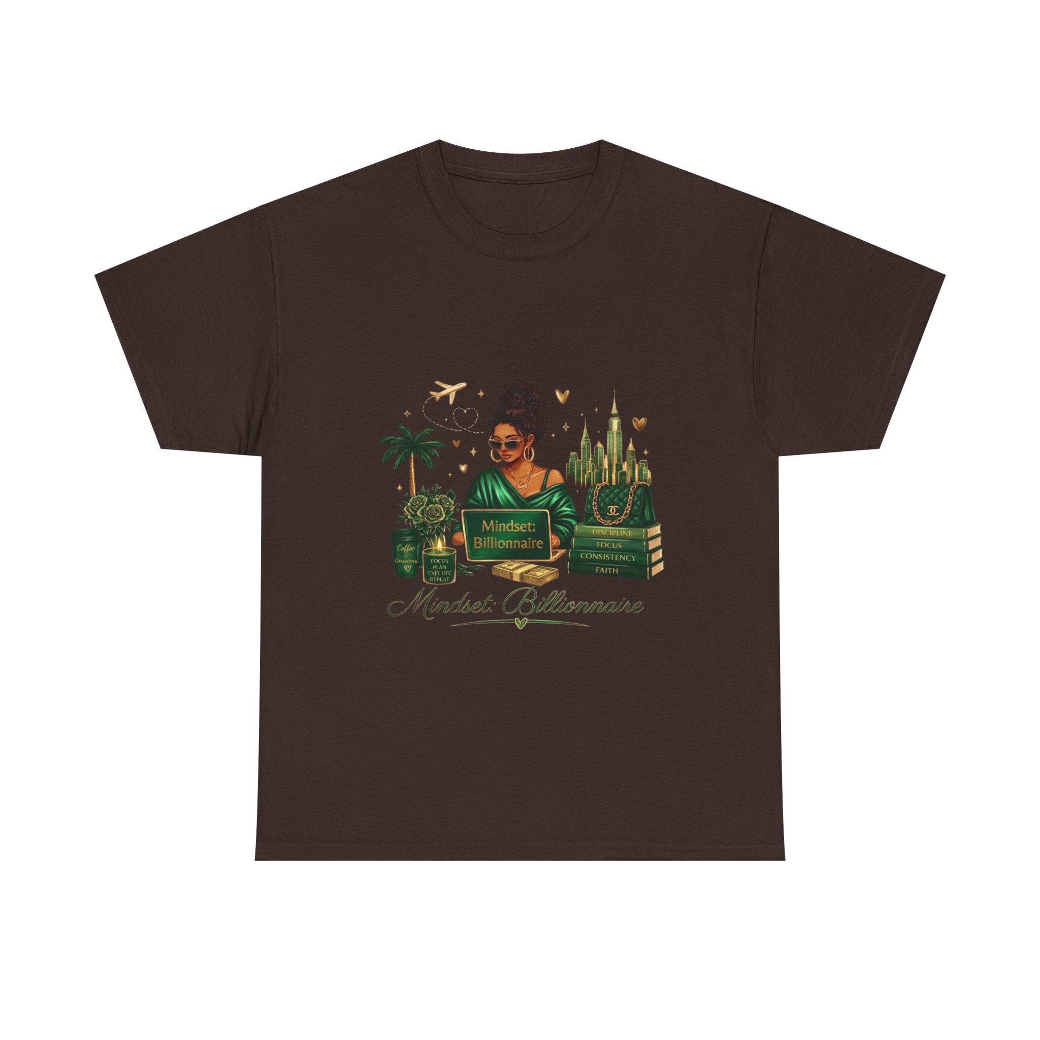 T-Shirt — Mindset Billionaire Graphic Tee (Empowerment, Travel & Success Design)