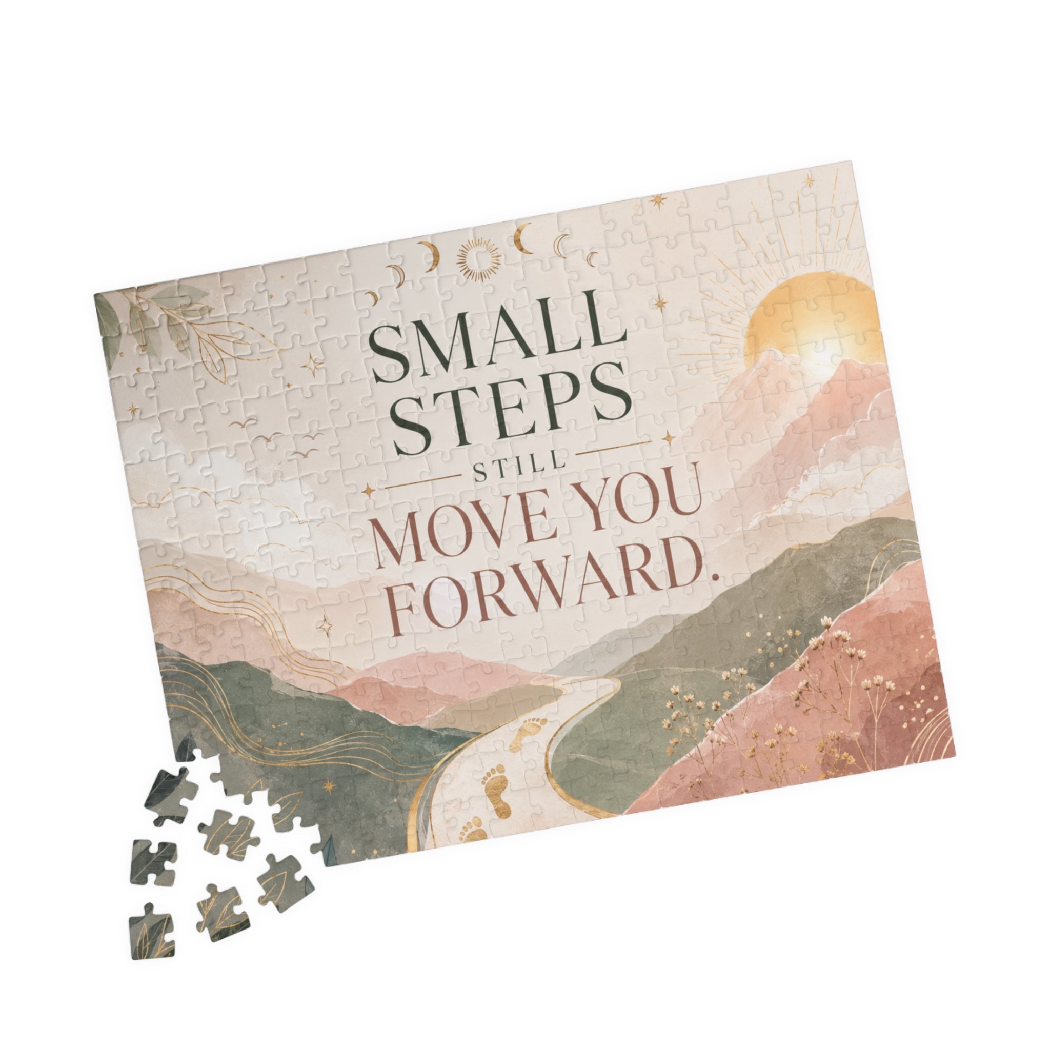 Motivational Puzzle — "Small Steps Still Moves You Forward" Inspirational Jigsaw (110–1014 pcs)