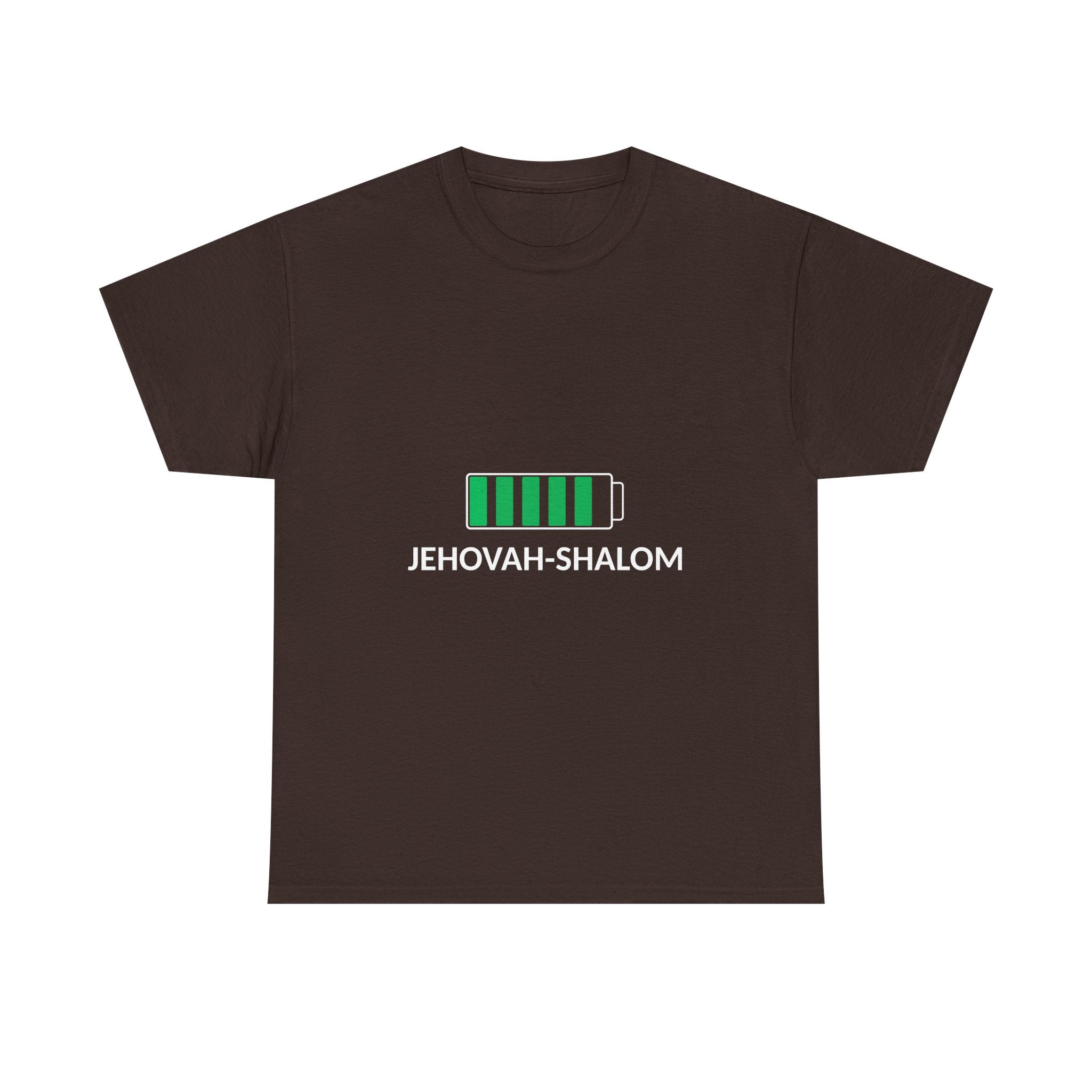 Jehovah-Shalom Battery Graphic Tee — Christian Faith Peace T-Shirt