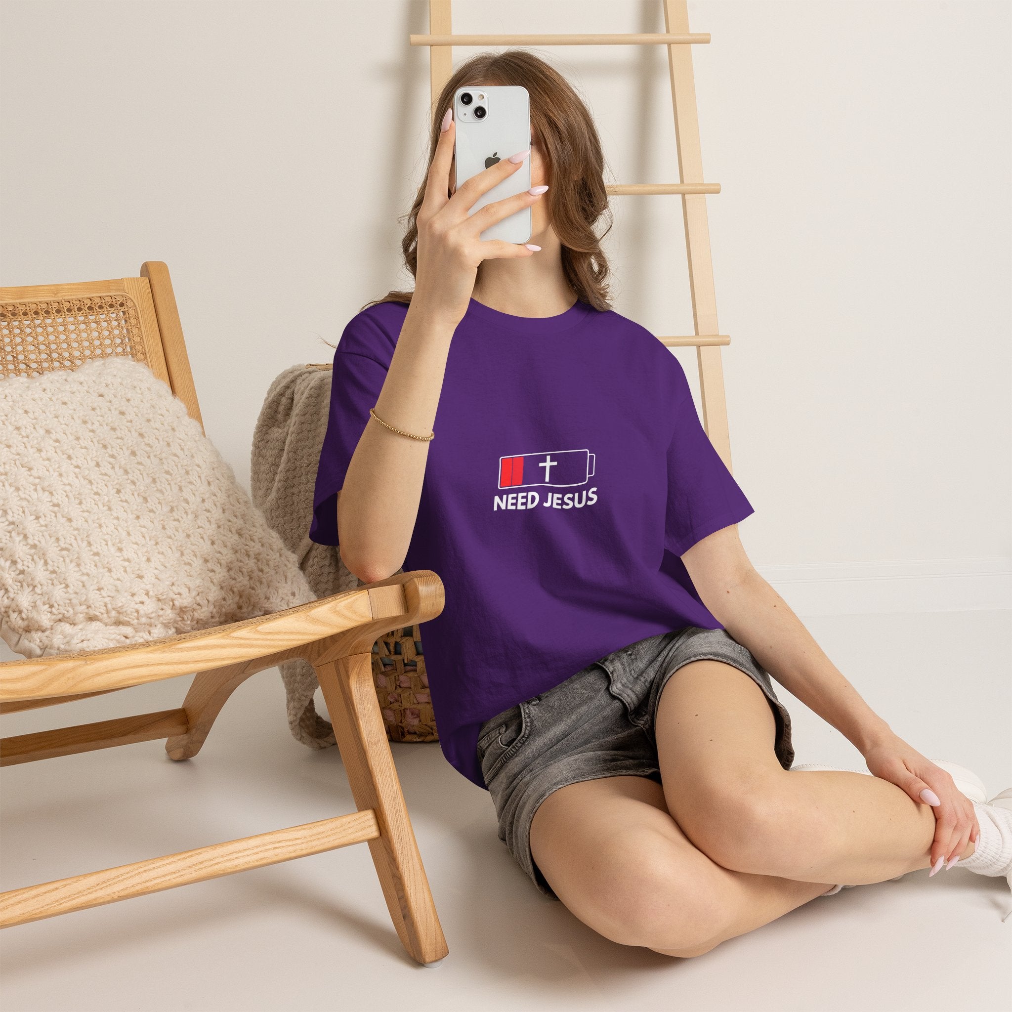 Need Jesus Low Battery Christian T-Shirt