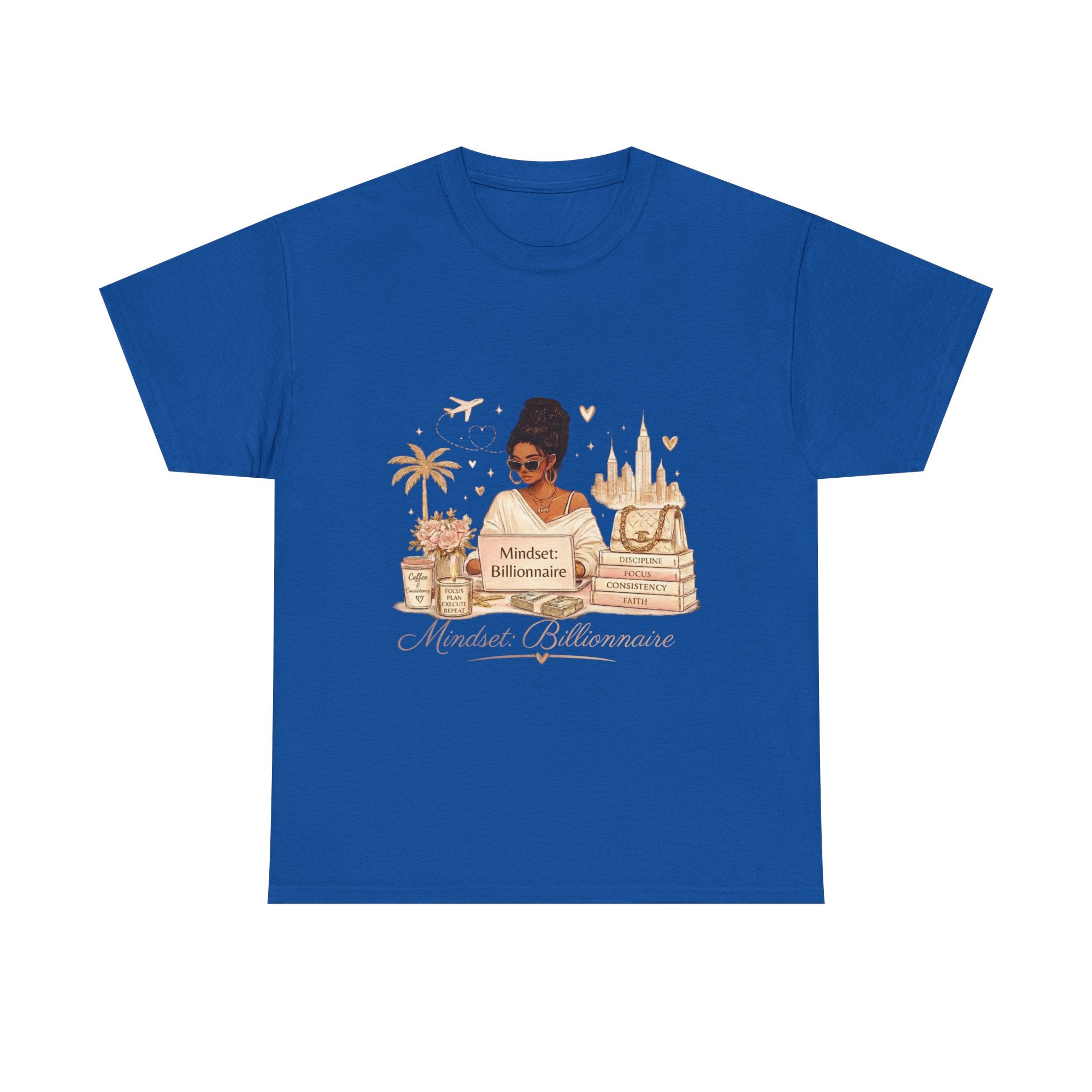 Mindset Millionaire Graphic Tee — Luxe Travel & Fashion Illustration Shirt