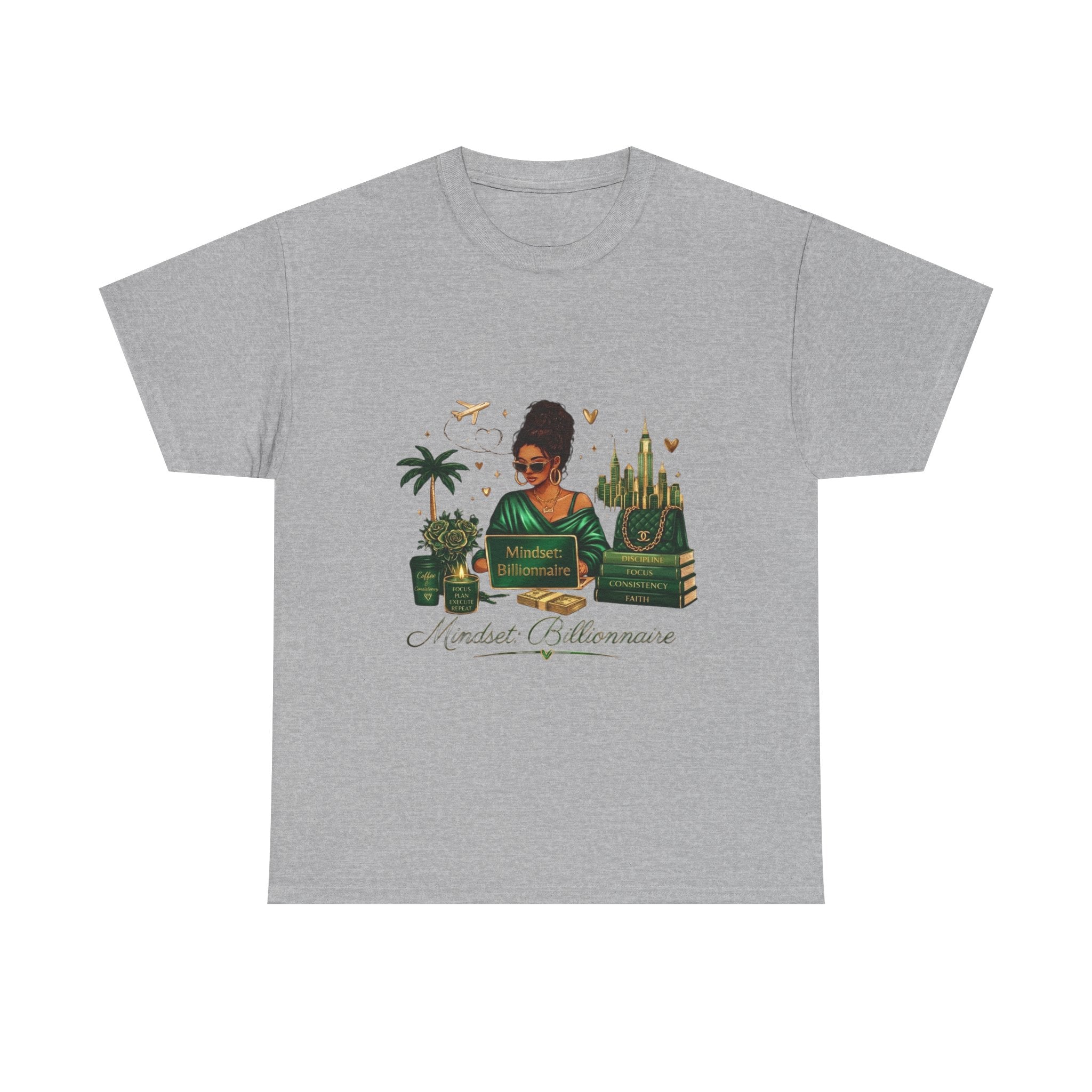 T-Shirt — Mindset Billionaire Graphic Tee (Empowerment, Travel & Success Design)