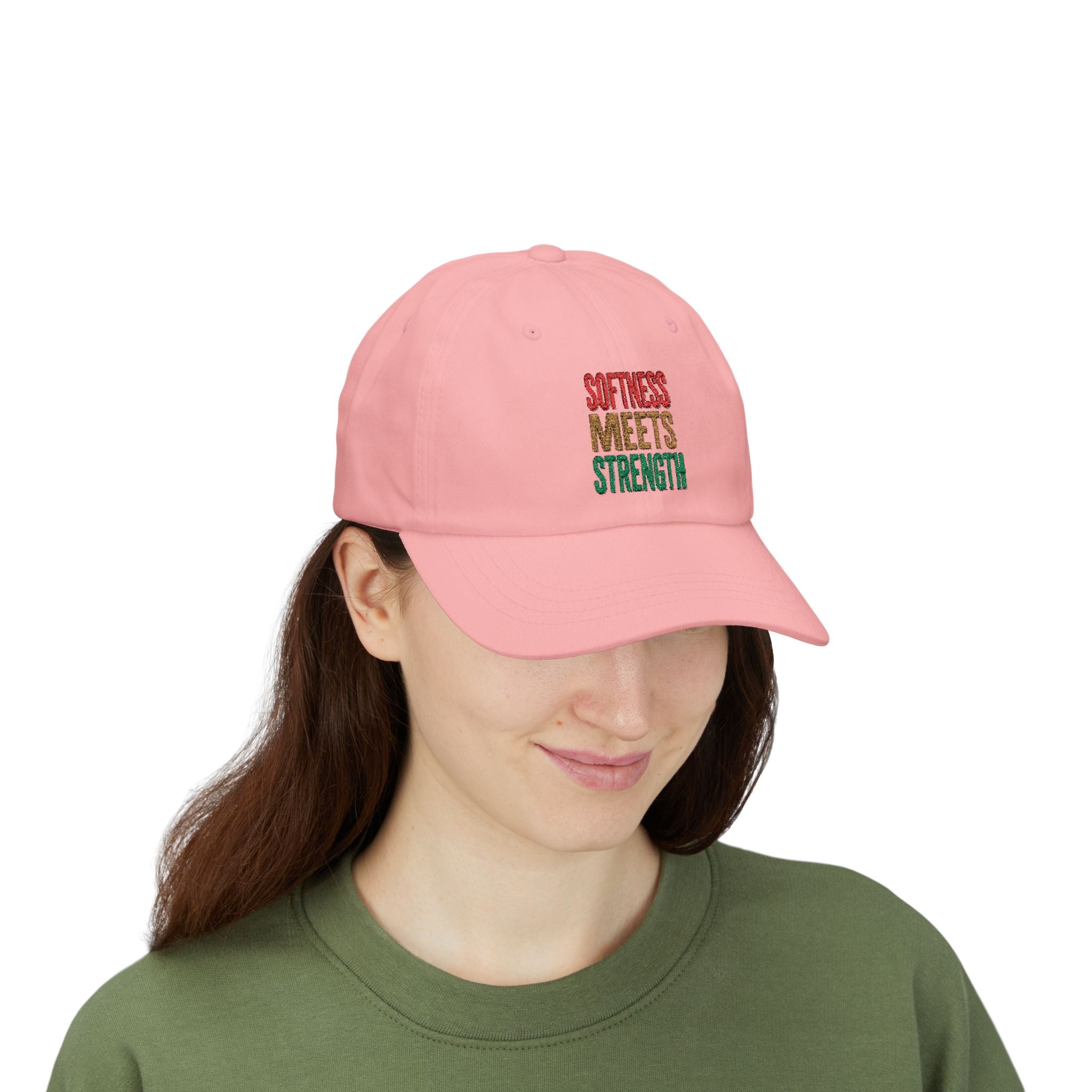 Dad Cap — "Softness Meets Strength" Embroidered Adjustable Baseball Hat