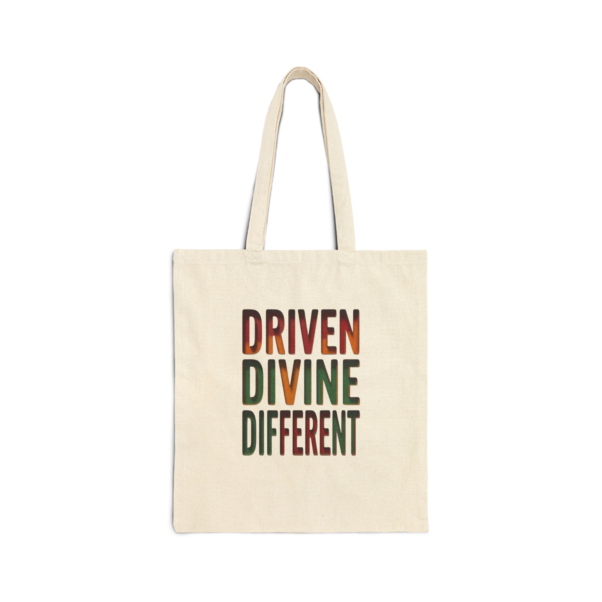 Driven Divine Different Tote | Juneteenth Pan-African Typography, 1865 Freedom
