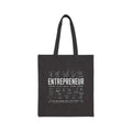 Entrepreneur Canvas Tote Bag — Motivational Business Icons "Dream Plan Build Grow Repeat"