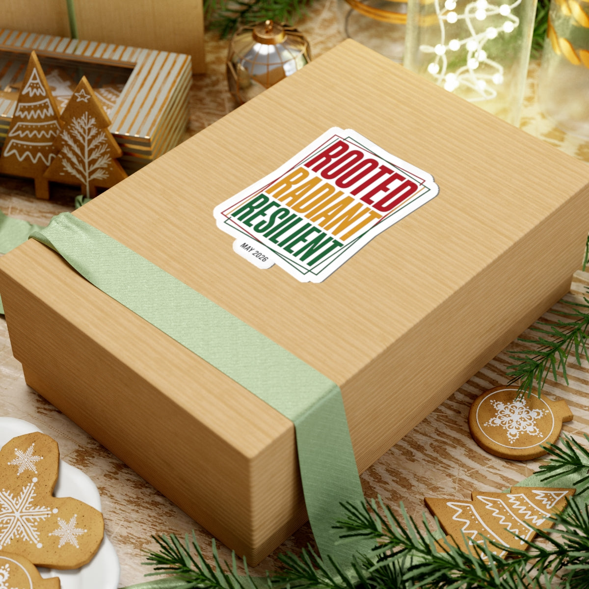 Rooted Radiant Resilient Kiss-Cut Stickers | Juneteenth Pan-African 1865