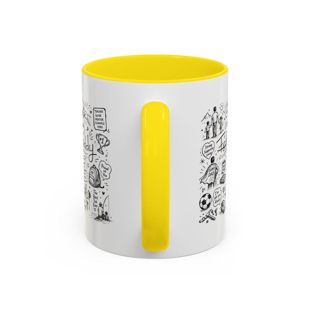Father/Daddy Illustrated Memory Coffee Mug — Black Accent 11/15oz