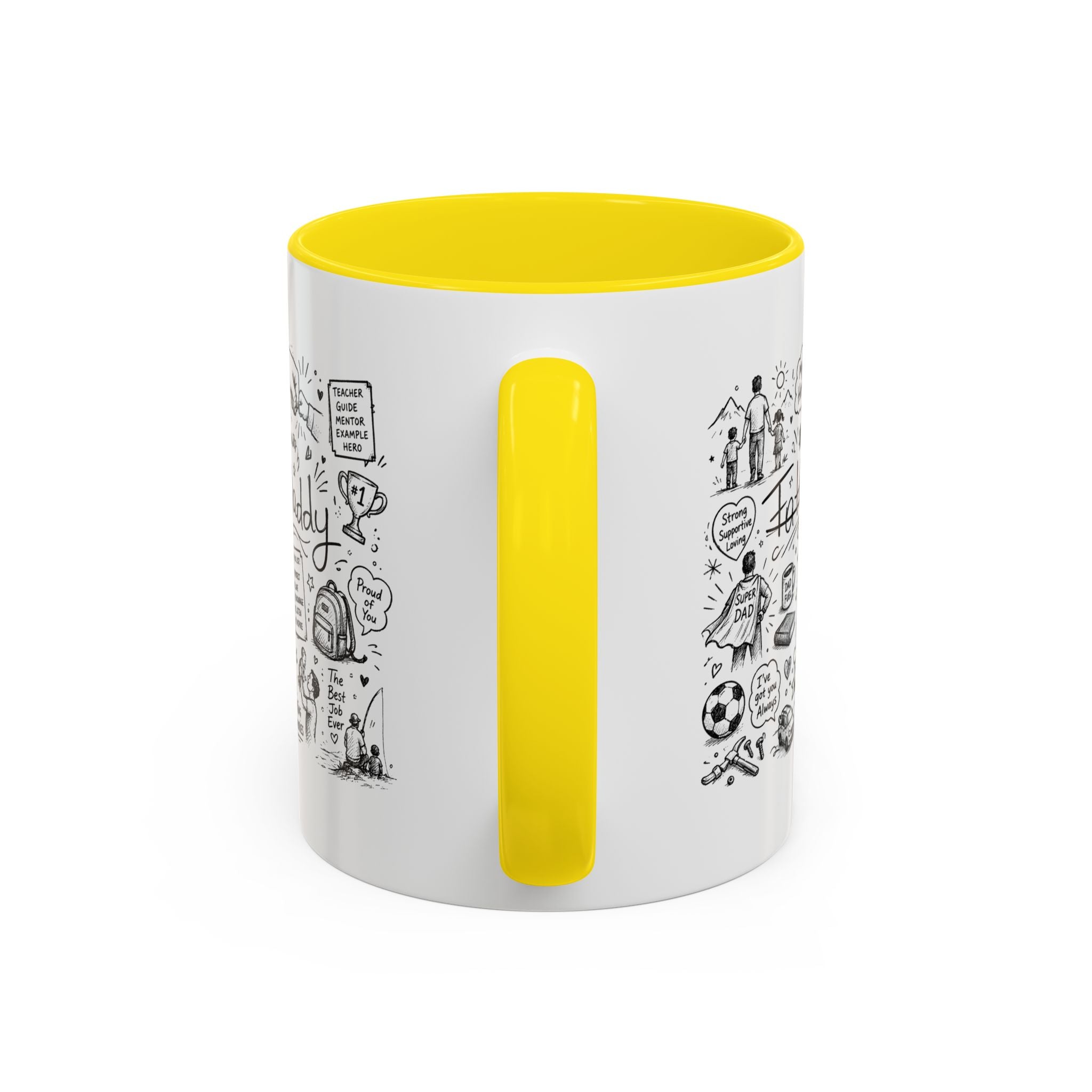 Father/Daddy Illustrated Memory Coffee Mug — Black Accent 11/15oz