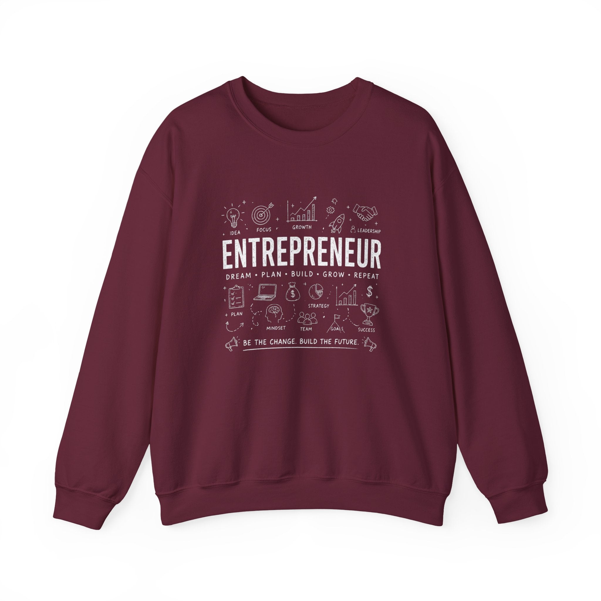 Entrepreneur Crewneck Sweatshirt — 'Entrepreneur: Dream • Plan • Build • Grow • Repeat' Pullover