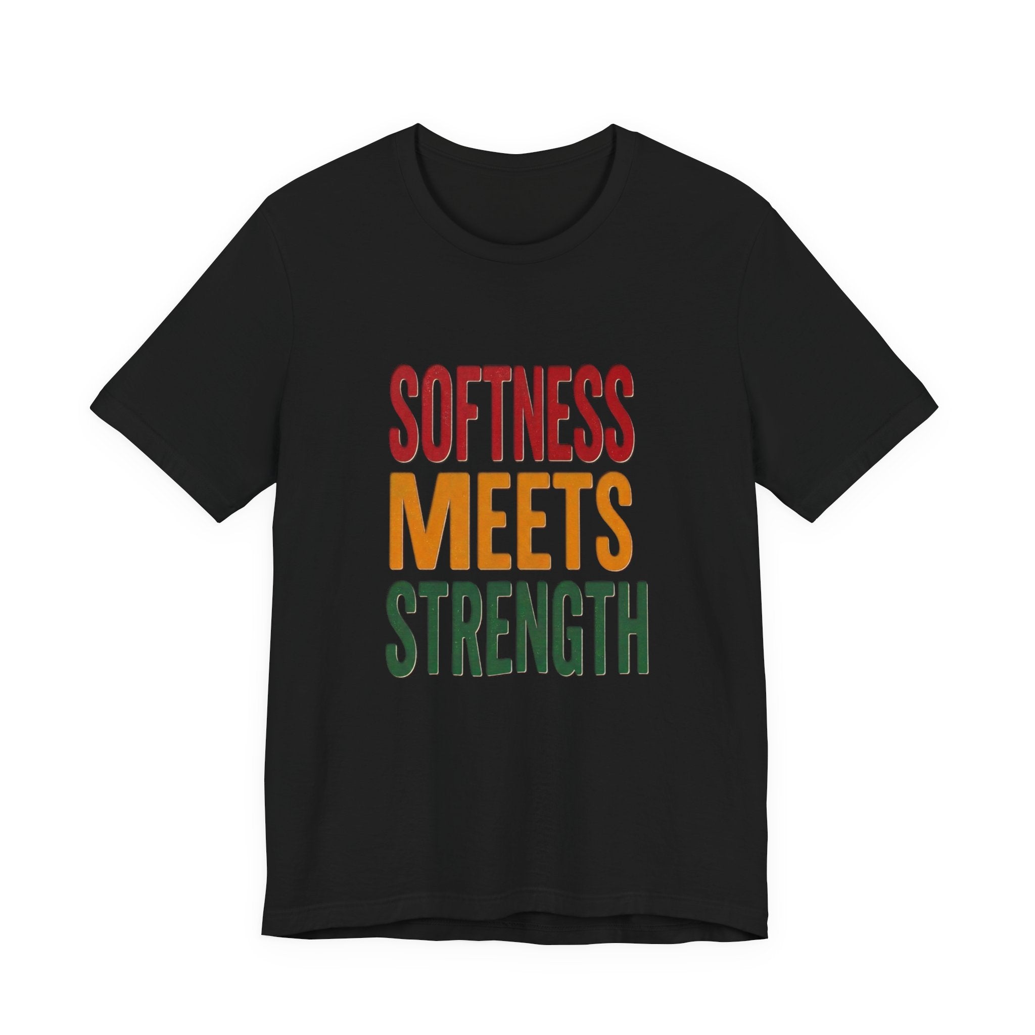 Softness Meets Strength T-Shirt | Juneteenth Pan-African Colors, Black Pride Tee