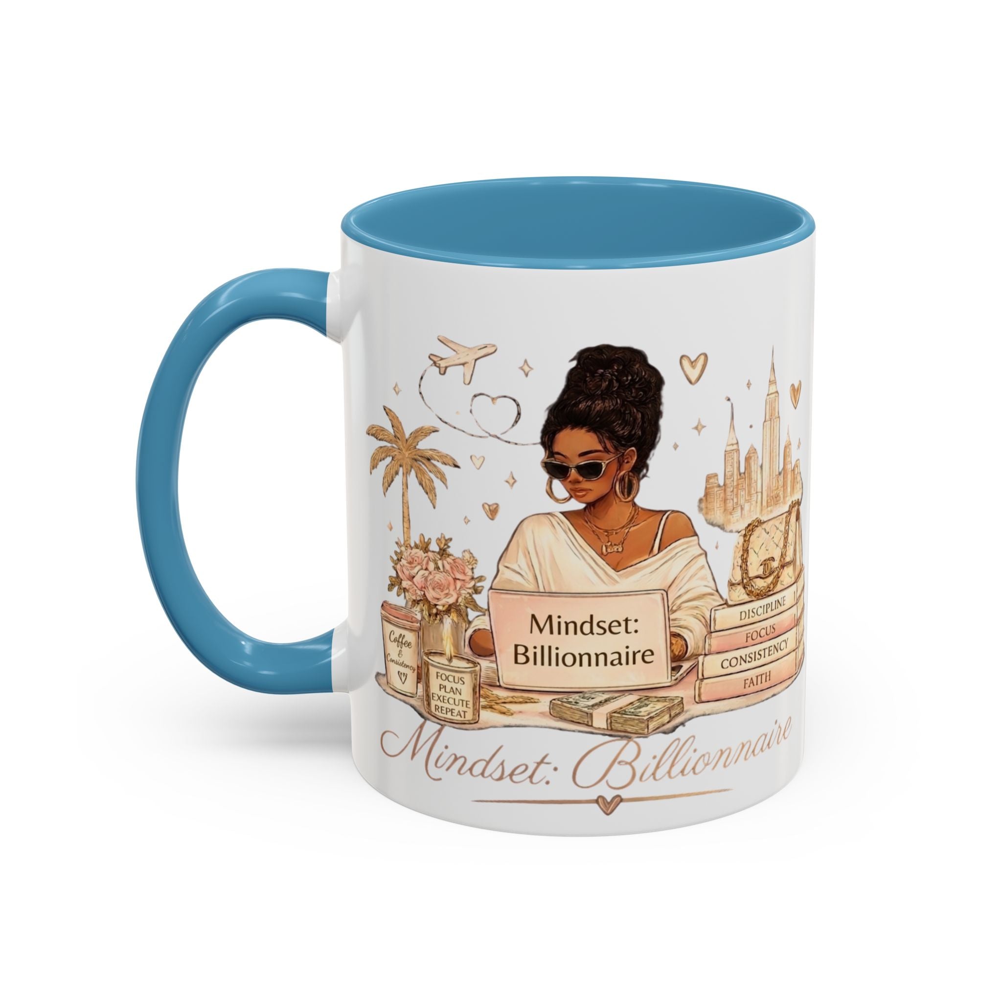 Mindset: Billionaire Accent Coffee Mug — Inspirational Luxury Travel Design (11/15 oz)